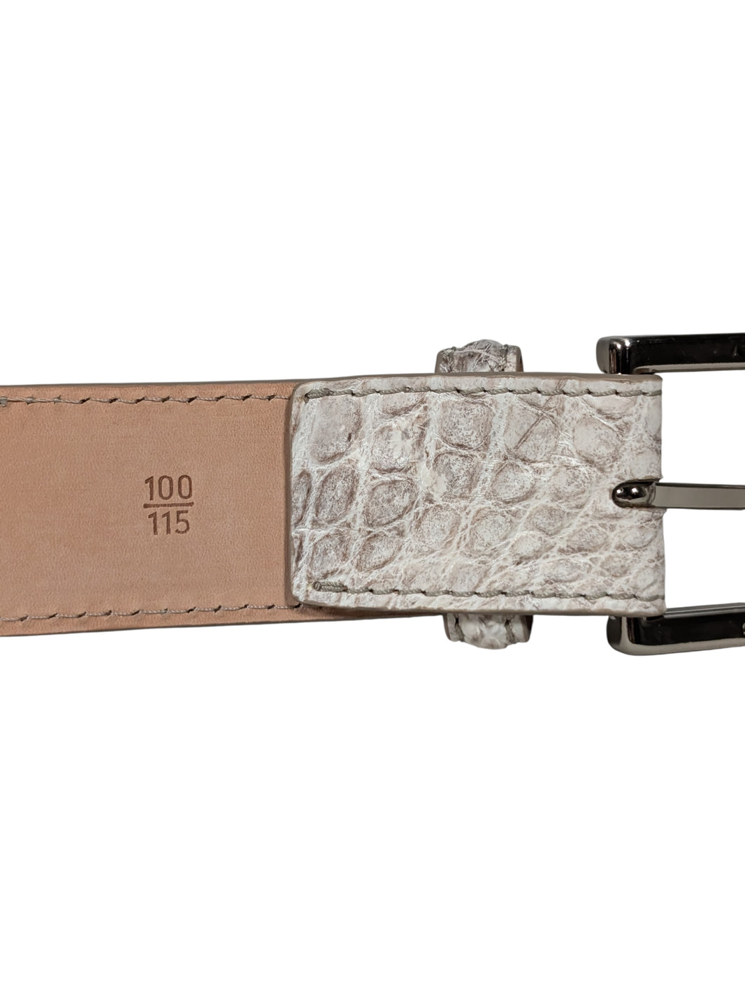 AMAL Himalayan Crocodile Leather Belt - Buckle System Verified YP Collective