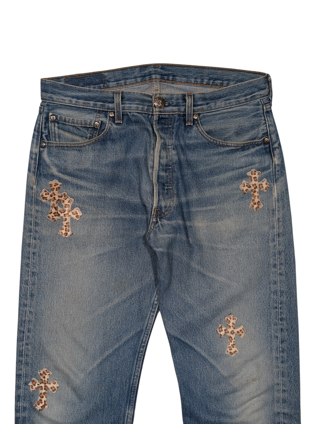 Chrome Hearts Levi's Cheetah Cross Patch Jeans Verified YP Collective