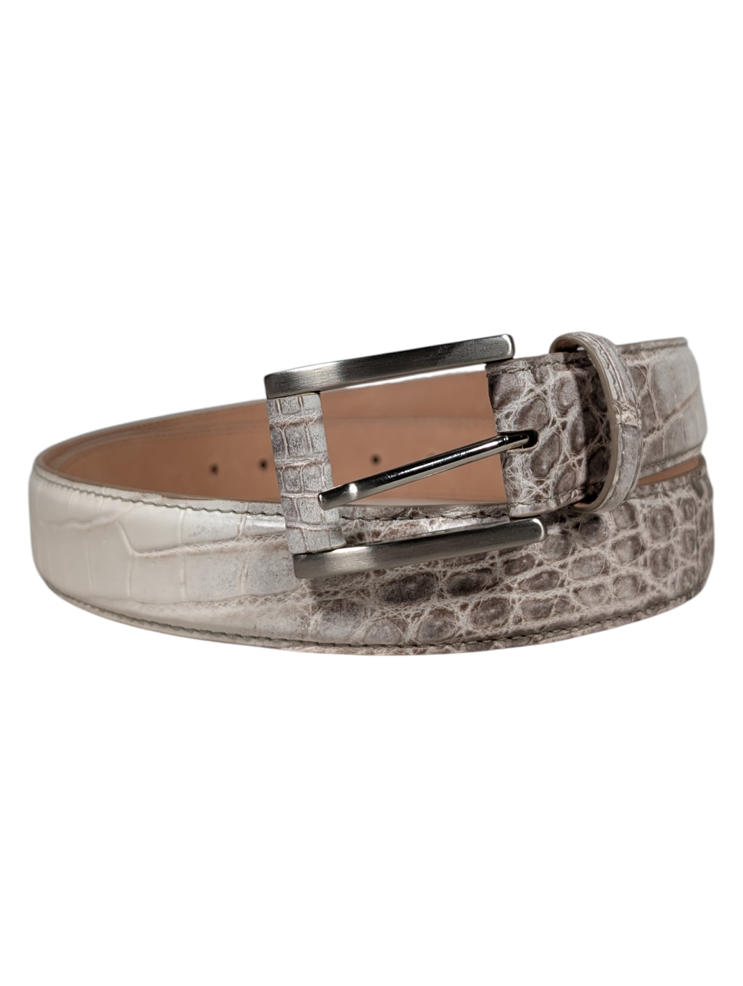 AMAL Himalayan Crocodile Leather Belt - Buckle System Verified YP Collective