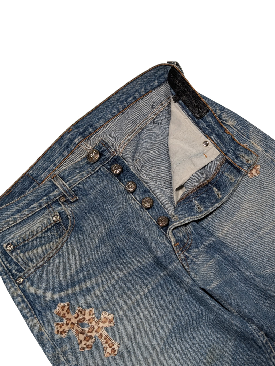 Chrome Hearts Levi's Cheetah Cross Patch Jeans Archival