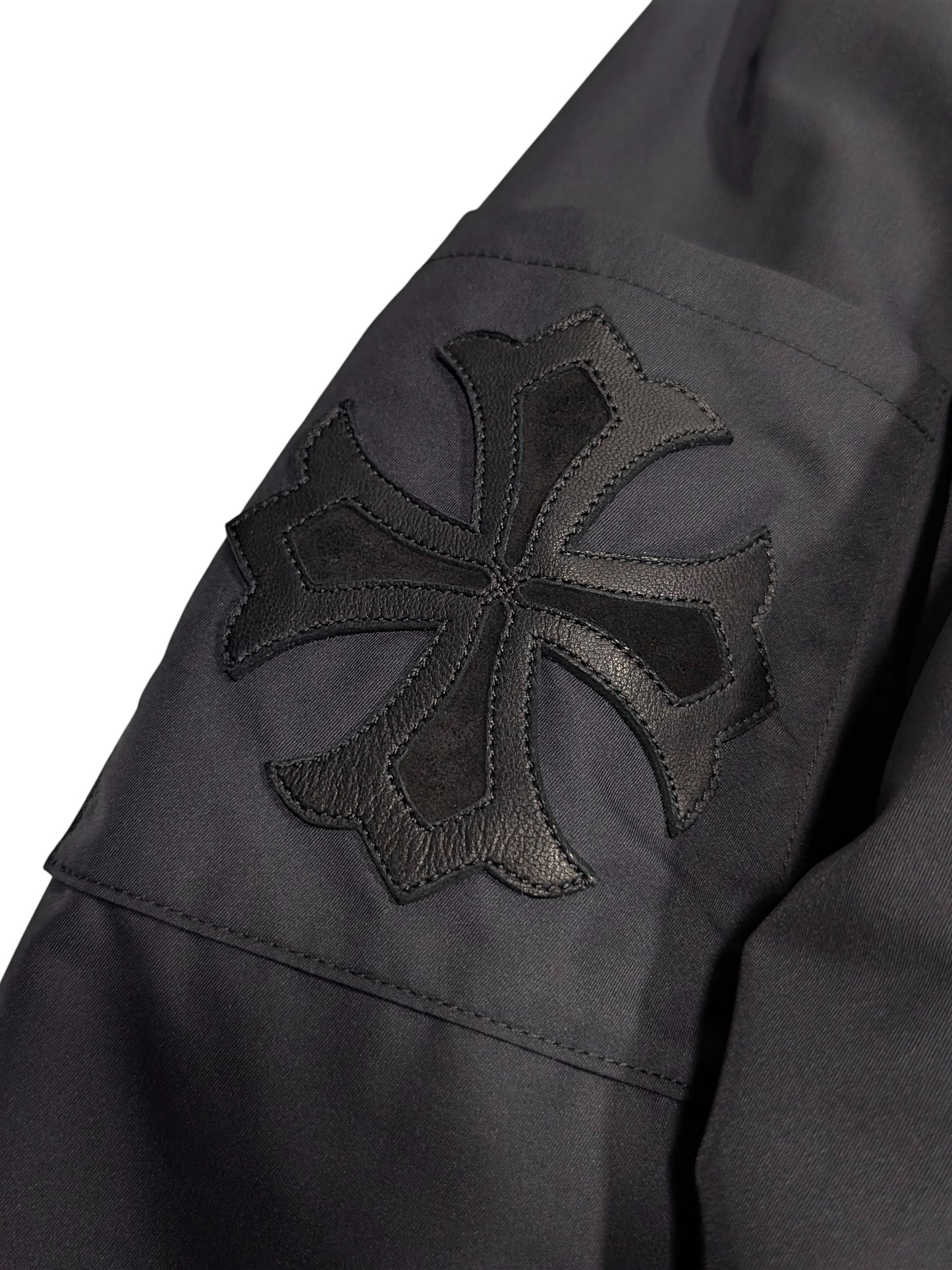 Chrome Hearts Cobra Racing Leather Cross Patch Jacket Luxury Streetwear