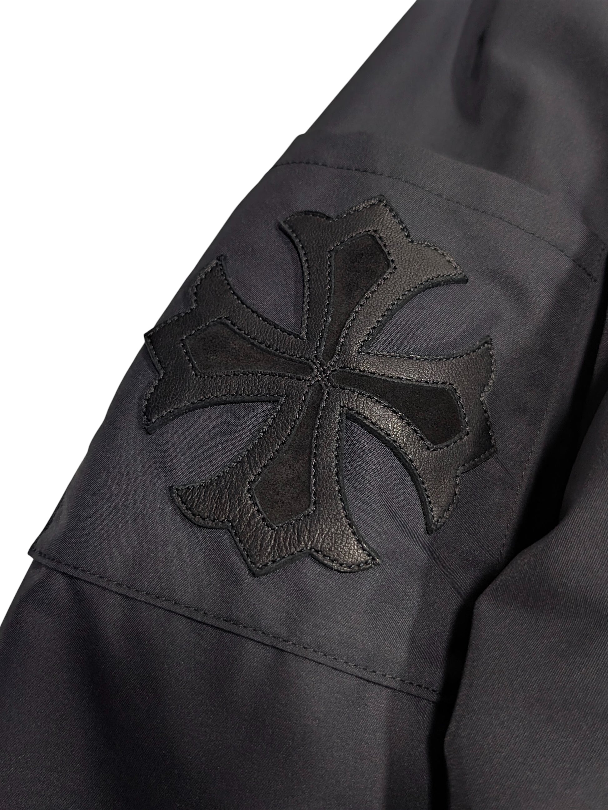 Chrome Hearts Cobra Racing Leather Cross Patch Jacket Luxury Streetwear