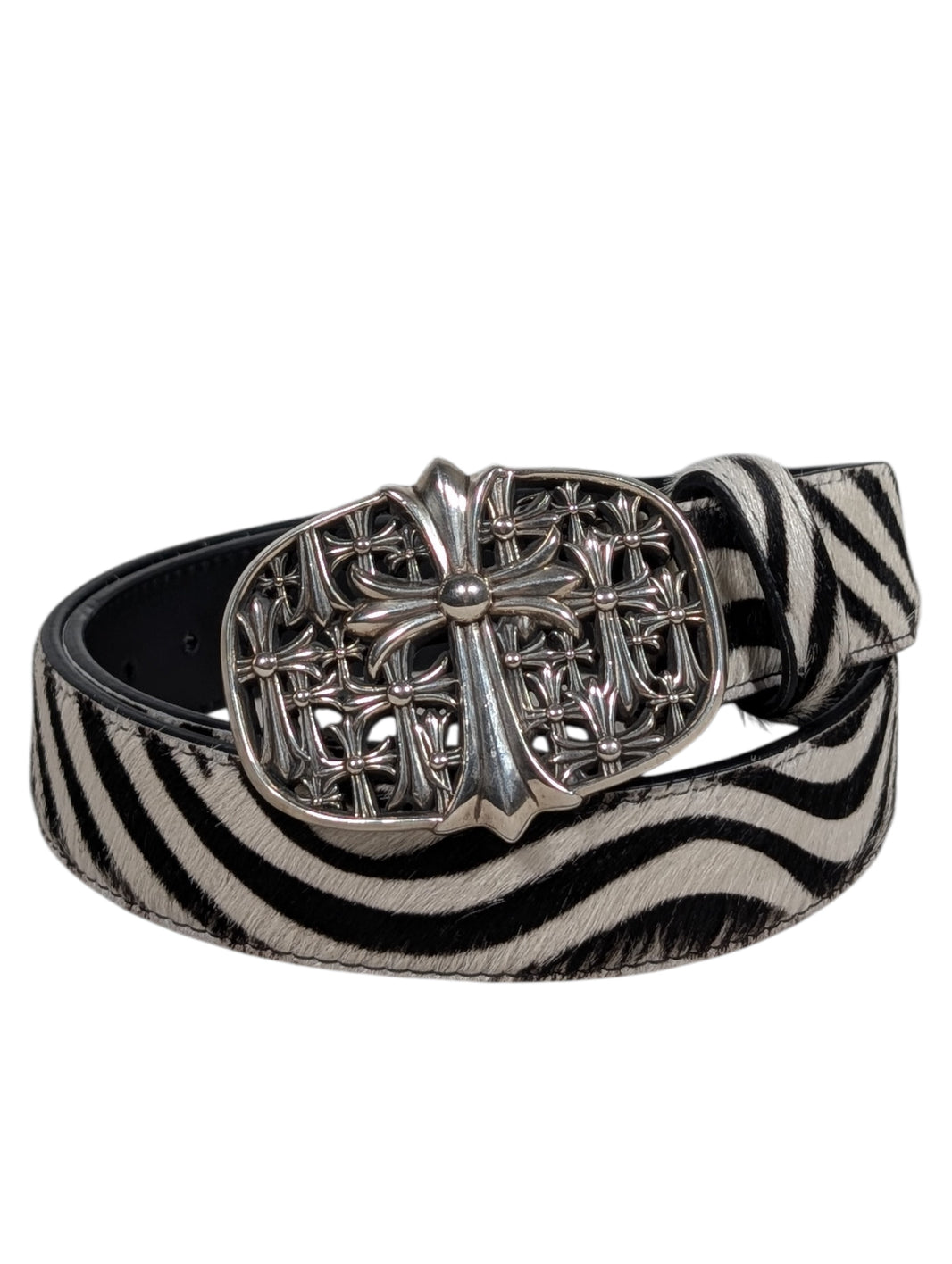 AMAL Zebra Calf Hair Belt – Buckle System Sterling Silver Hardware