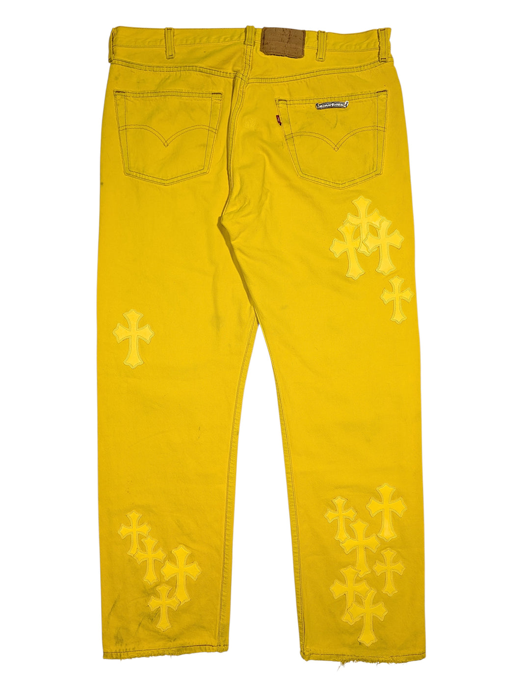 Chrome Hearts Yellow Levi's Cross Patch Jeans - Vegas Exclusive Verified YP Collective