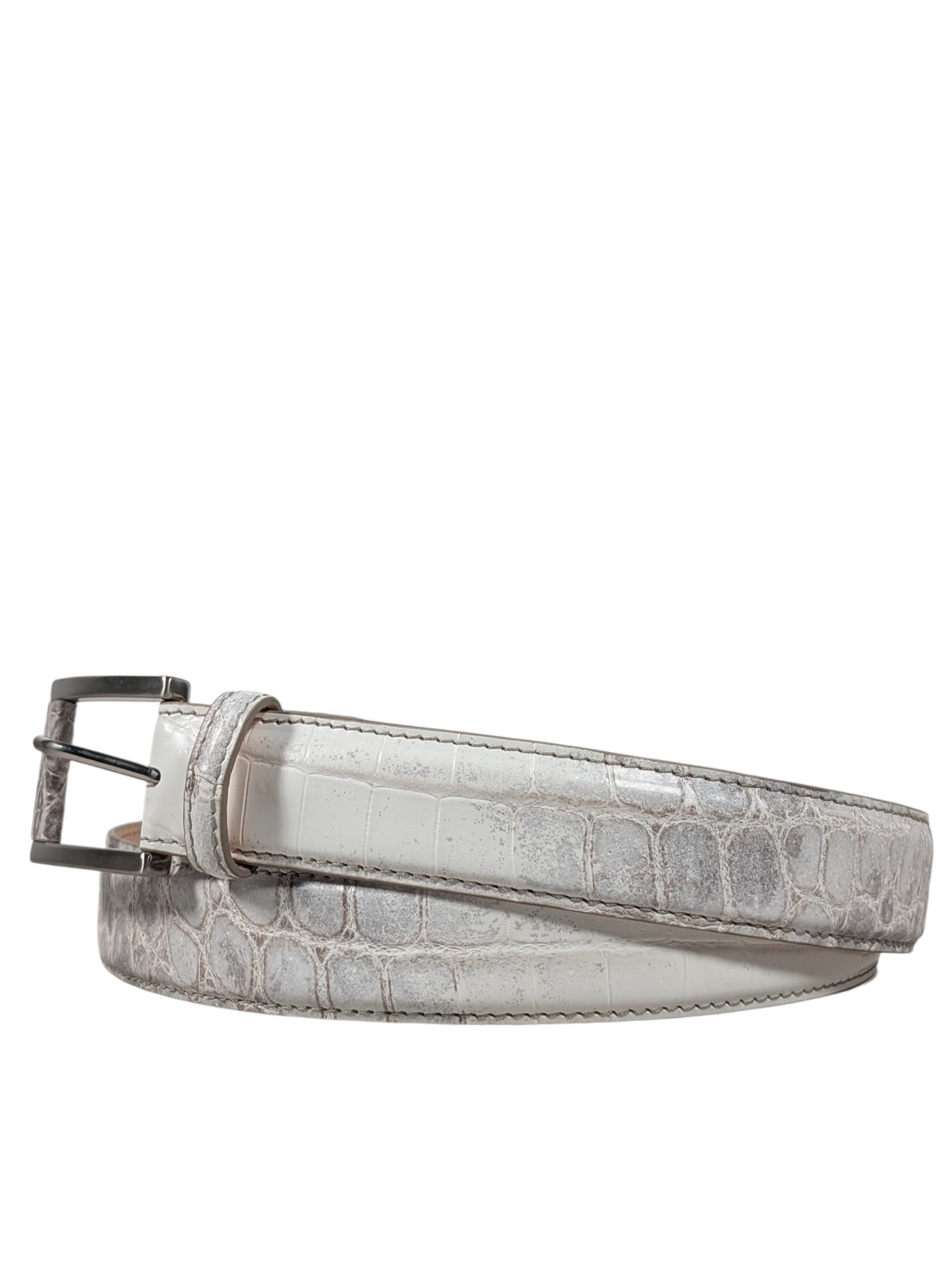 AMAL Himalayan Crocodile Leather Belt - Buckle System Verified YP Collective