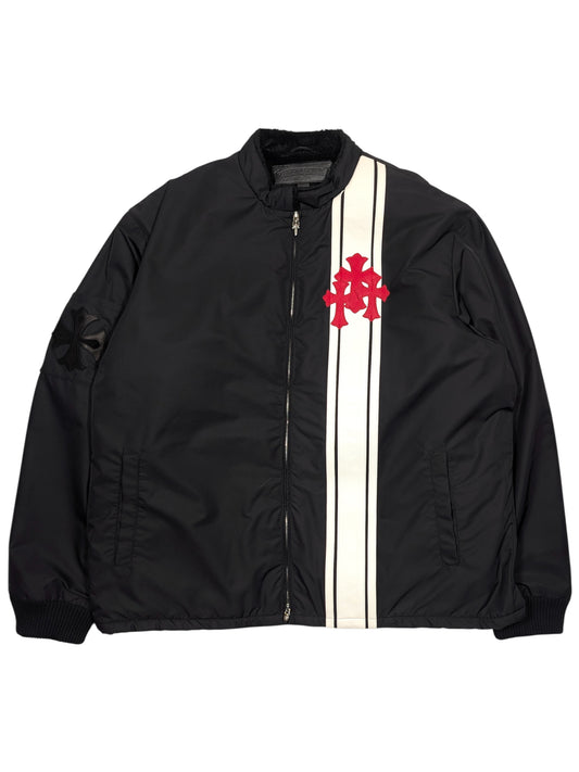 Chrome Hearts Cobra Racing Leather Cross Patch Jacket Authentic Heavy Jackets