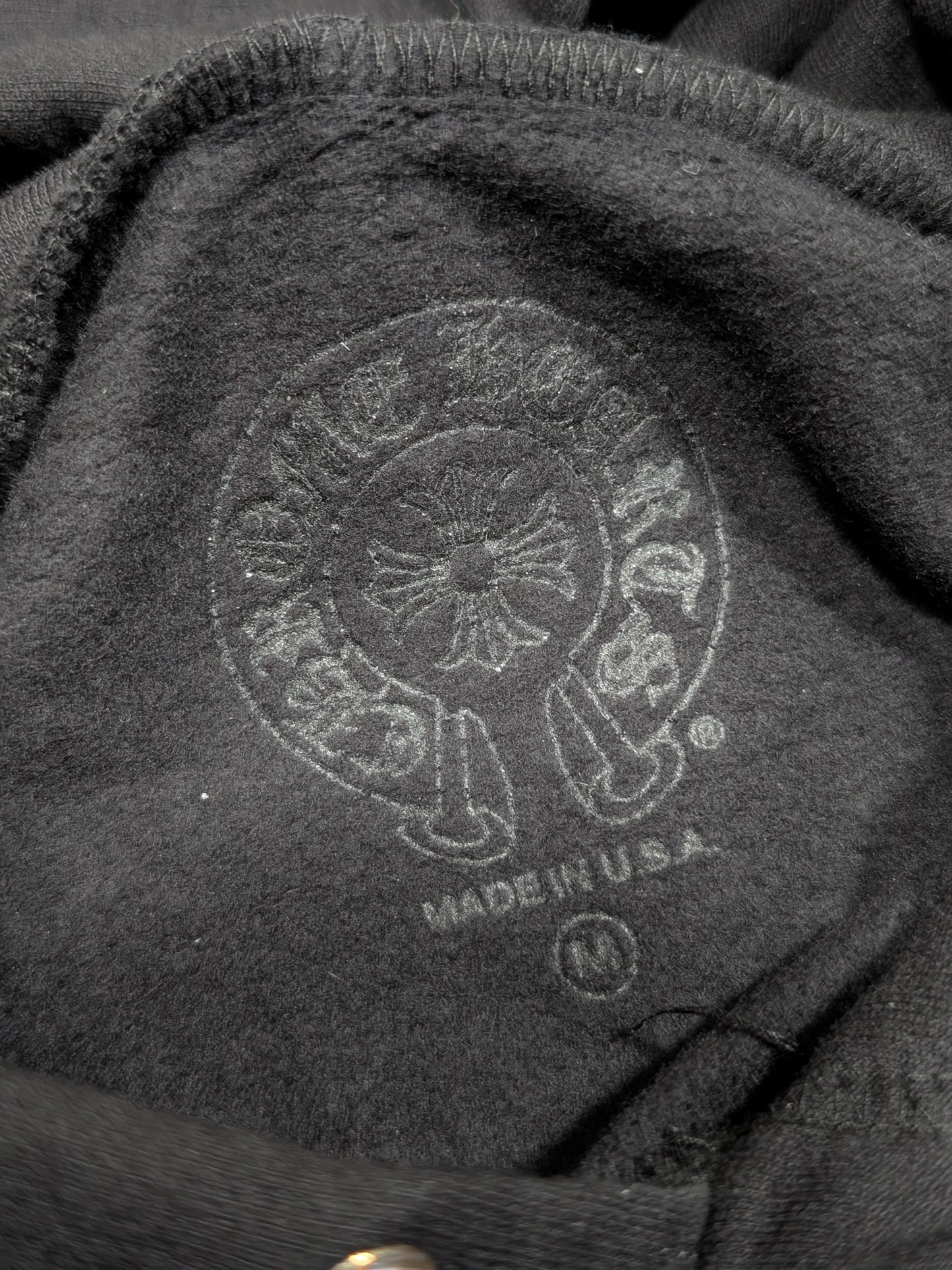 Chrome Hearts Black Blue Vertical Logo Hoodie Archival