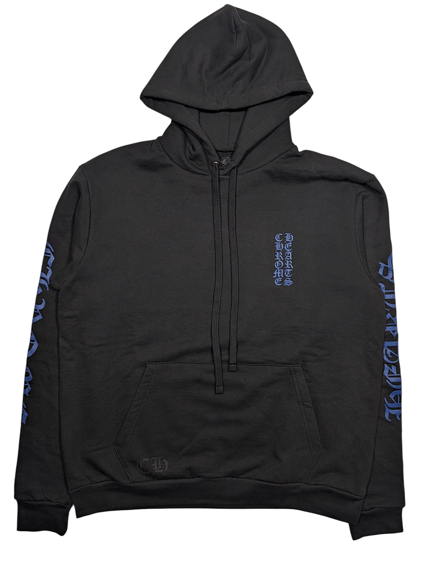 Chrome Hearts Black Blue Vertical Logo Hoodie Authentic Hoodies
