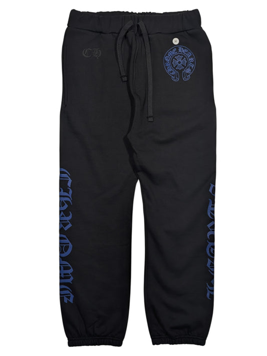 Chrome Hearts Blue Horseshoe Cross Sweatpants Authentic Pants