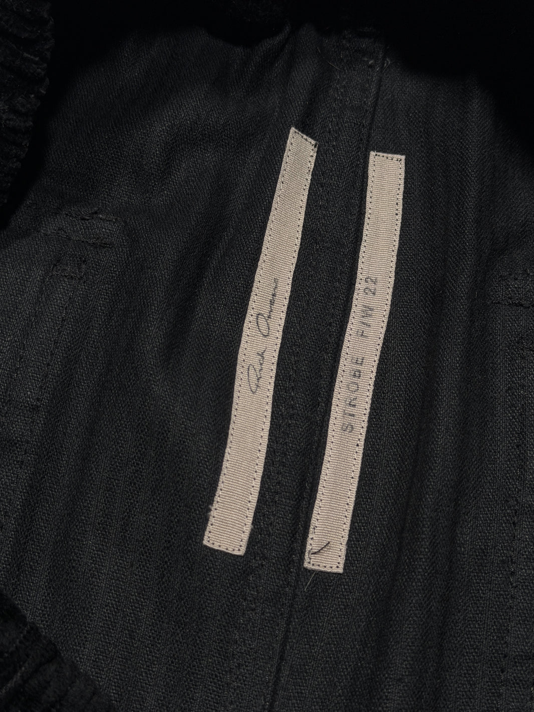 Rick Owens Corduroy Bauhaus Cargo Pants Black Archival