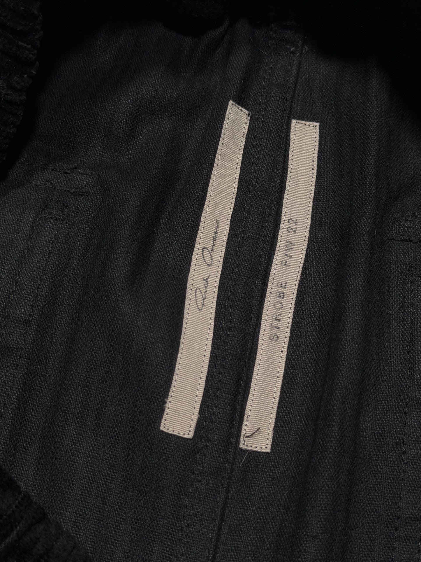 Rick Owens Corduroy Bauhaus Cargo Pants Black Archival