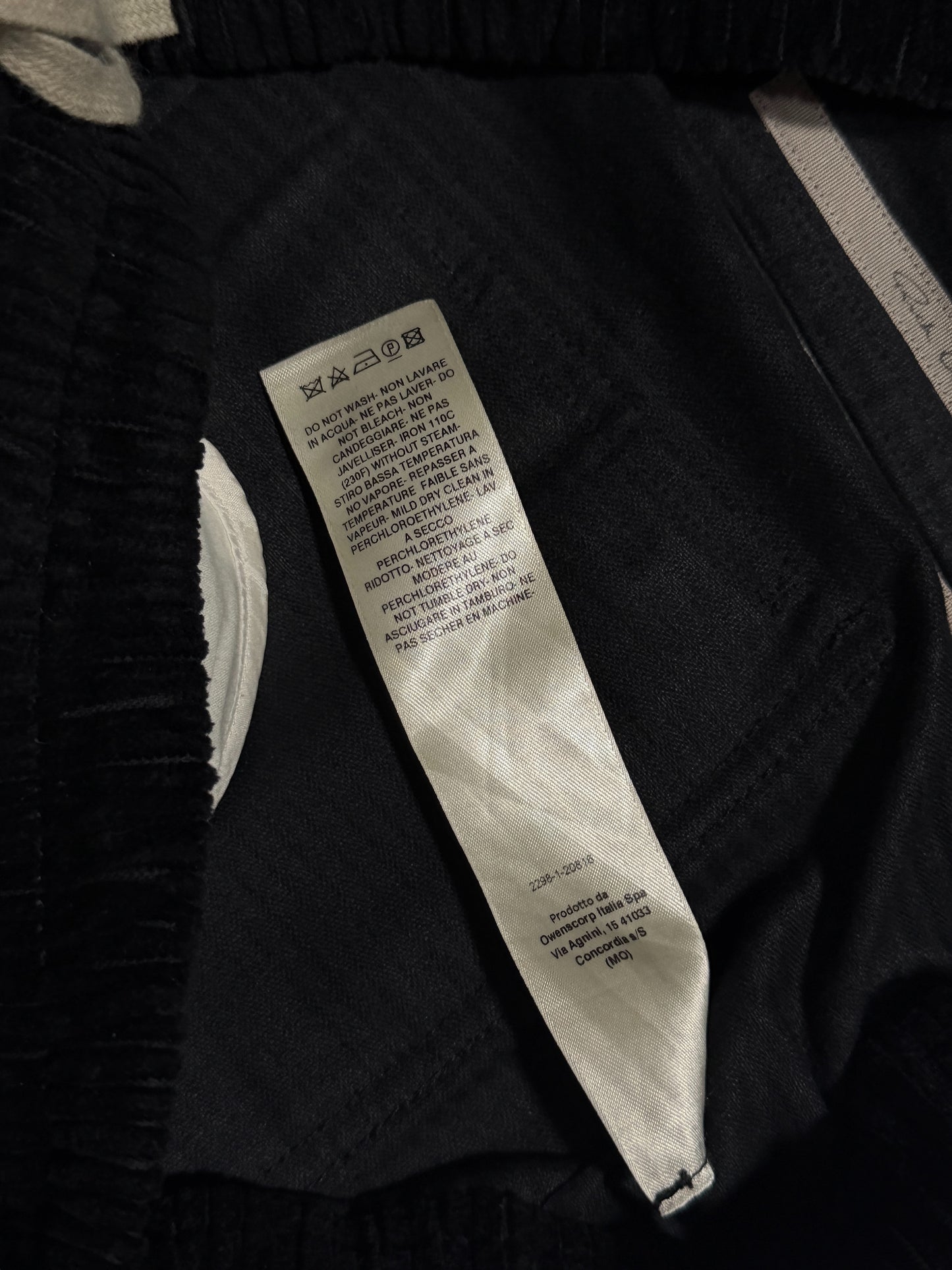 Rick Owens Corduroy Bauhaus Cargo Pants Black Luxury Streetwear