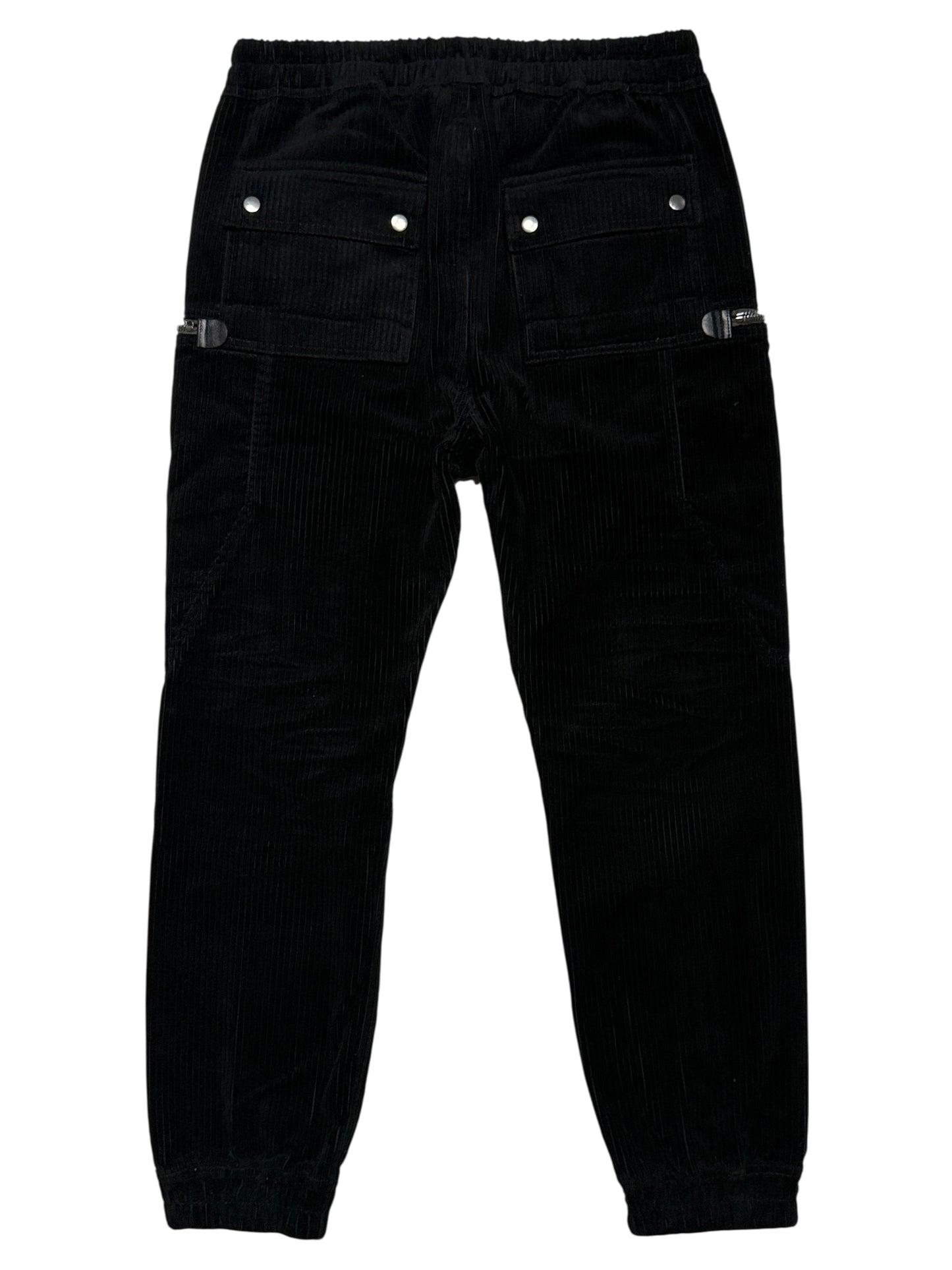 Rick Owens Corduroy Bauhaus Cargo Pants Black Sterling Silver Hardware
