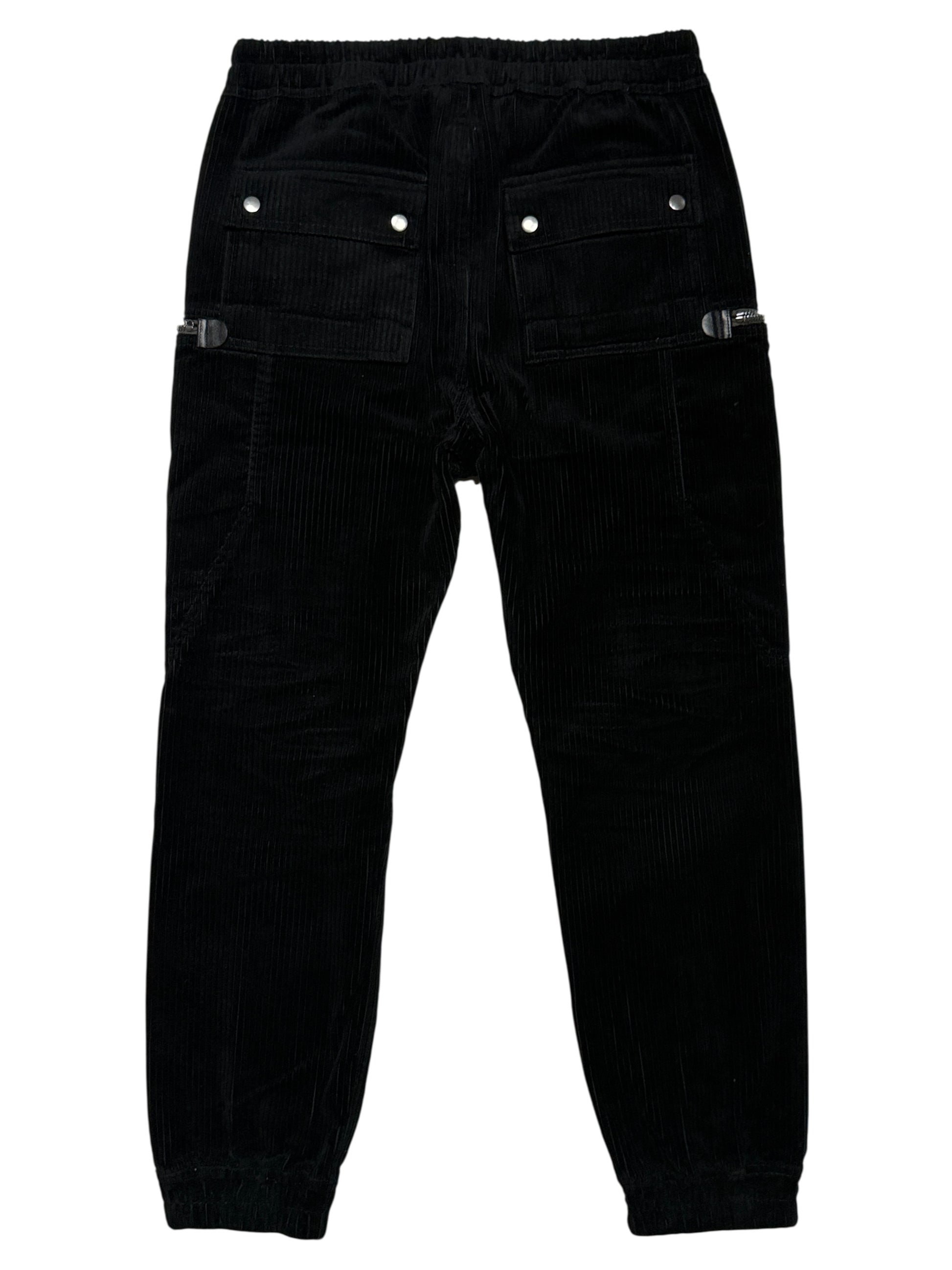 Rick Owens Corduroy Bauhaus Cargo Pants Black Sterling Silver Hardware