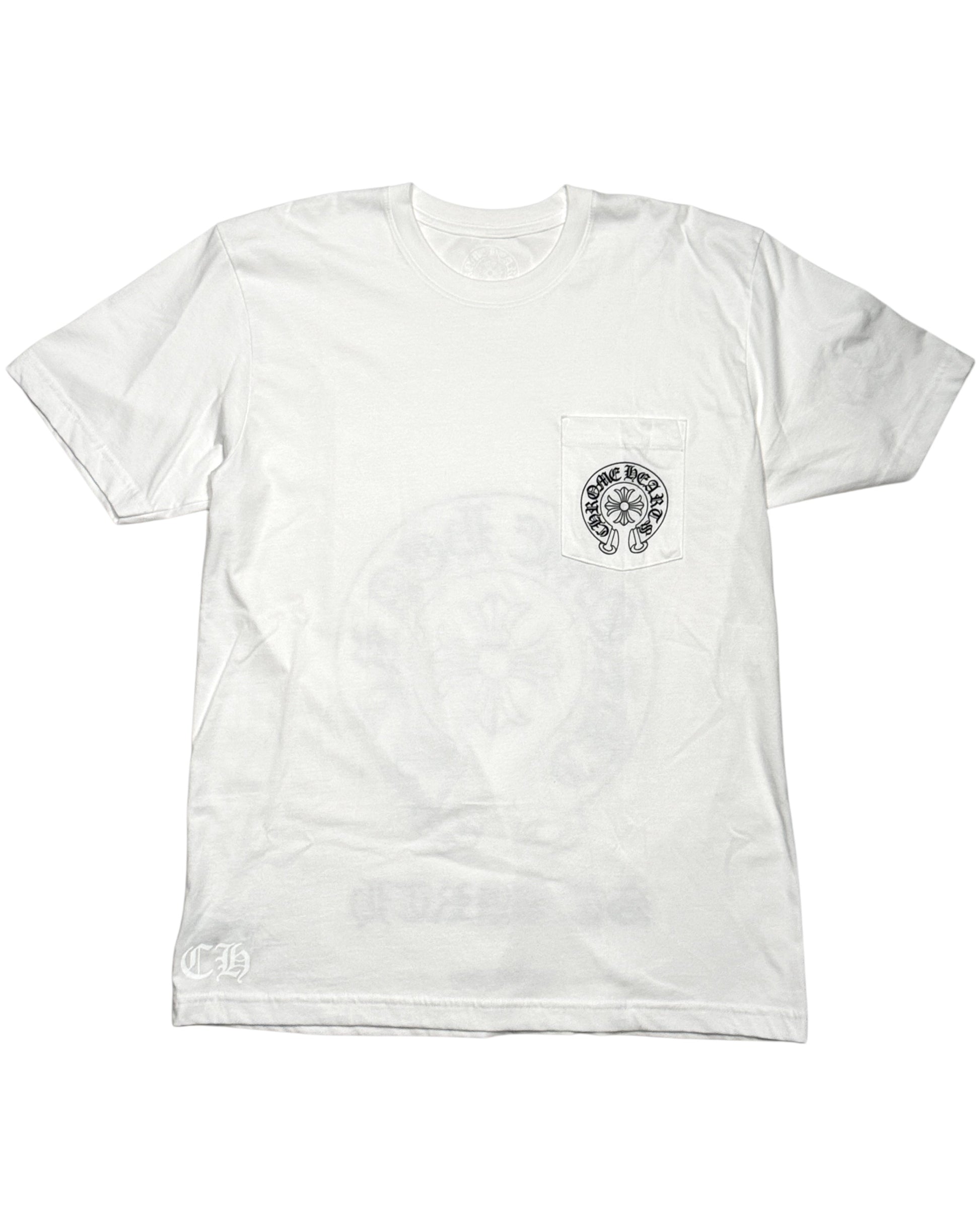 Chrome Hearts St Barths Exclusive Pocket Tee White Sterling Silver Hardware