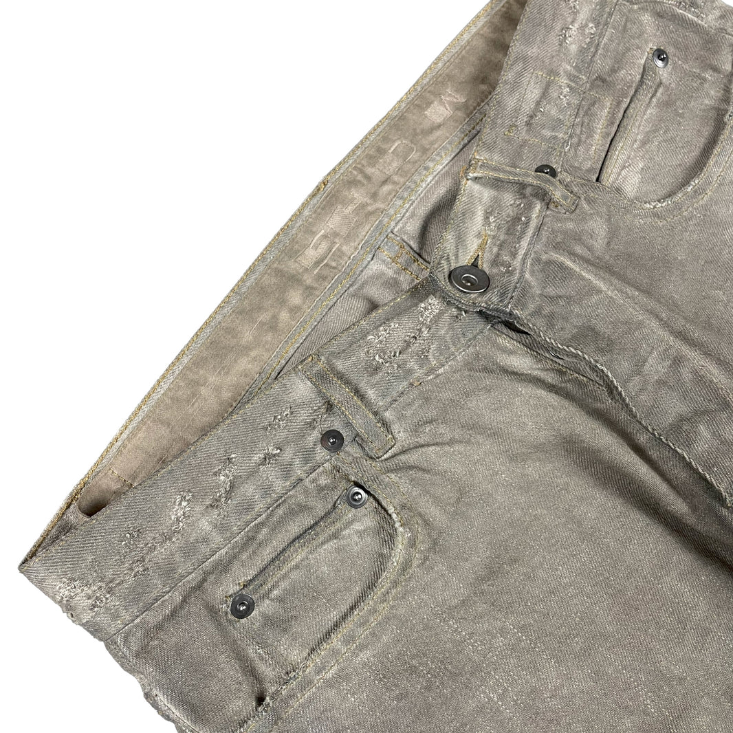 Rick Owens 2010 Silver Mud Wash Detroit Cut Denim Archival