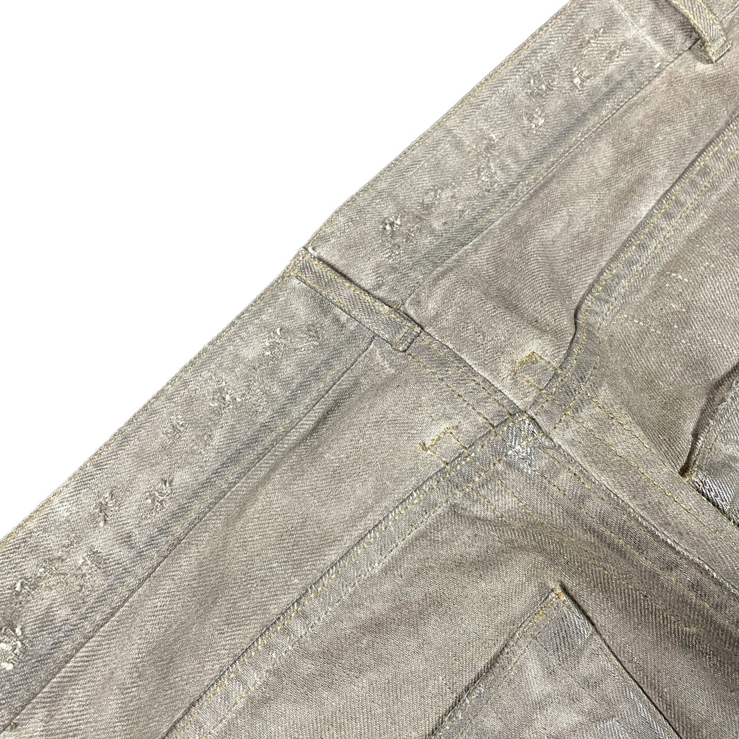 Rick Owens 2010 Silver Mud Wash Detroit Cut Denim Authenticated Designer
