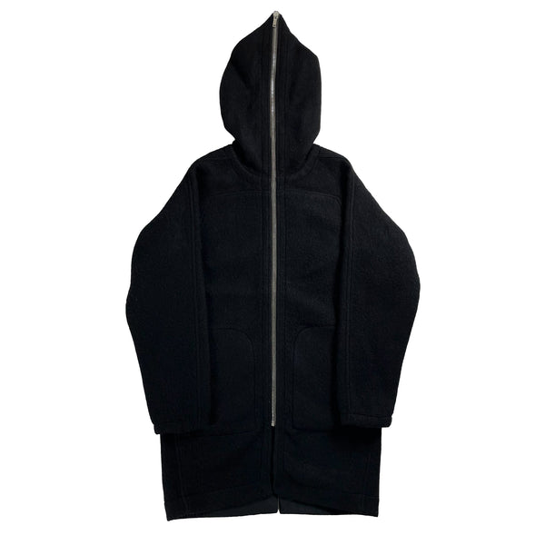 Rick Owens SEALED TRENCH 黒　48 フード付き Rare Rick Owens FW09 'Crust' Tubeway Long Coat Size XS Black