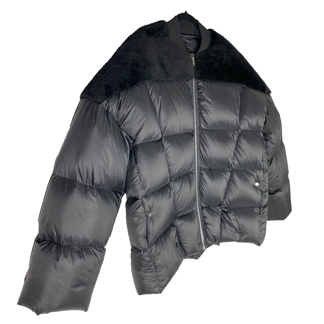 Rick Owens Lamb Shearling Flight Jacket - Black Butter Verified YP Collective