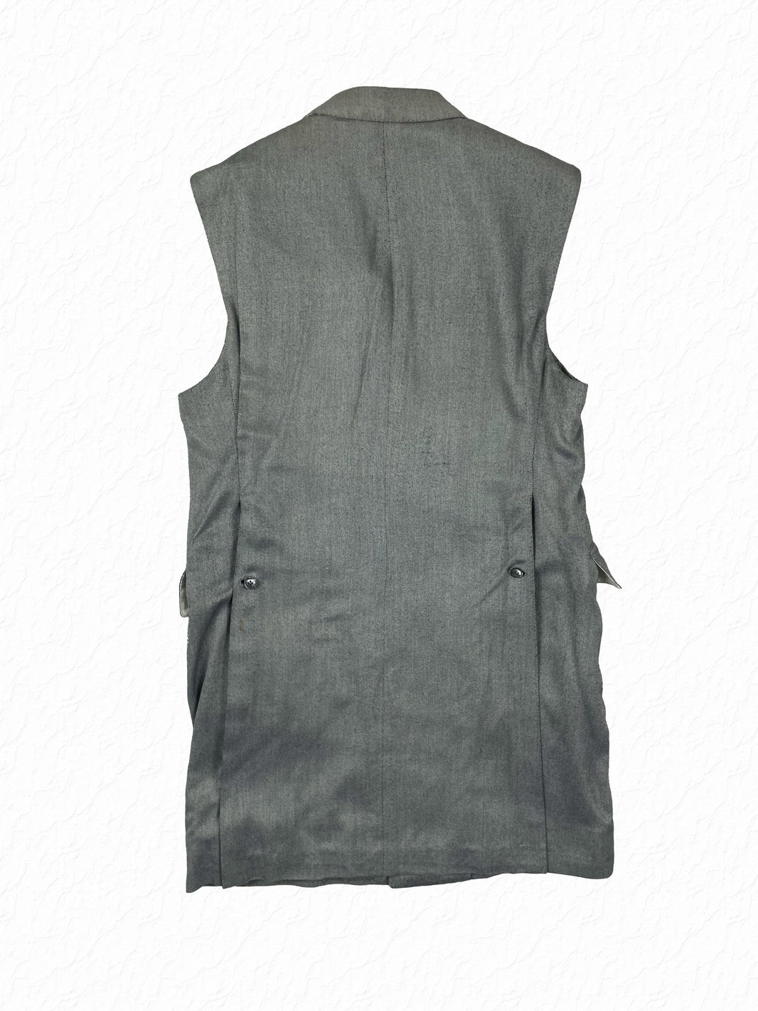 Thom Browne double breasted chesterfield with dark horn buttons and flap pockets
