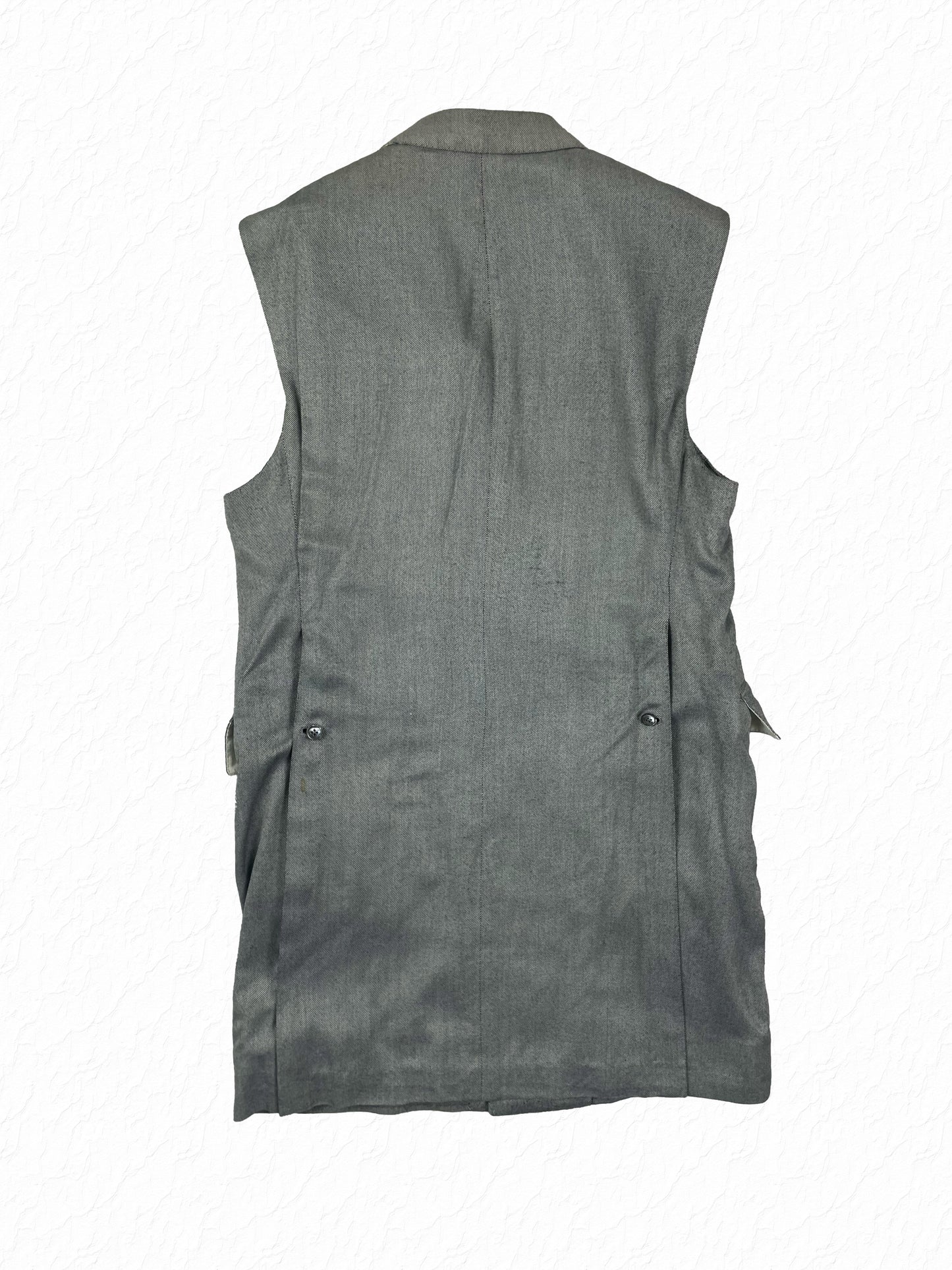 Thom Browne double breasted chesterfield with dark horn buttons and flap pockets