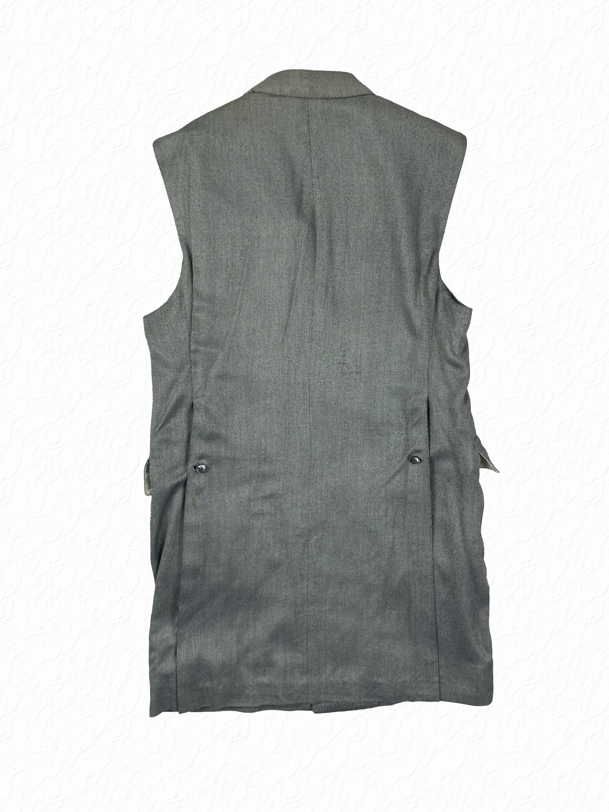 Thom Browne double breasted chesterfield with dark horn buttons and flap pockets