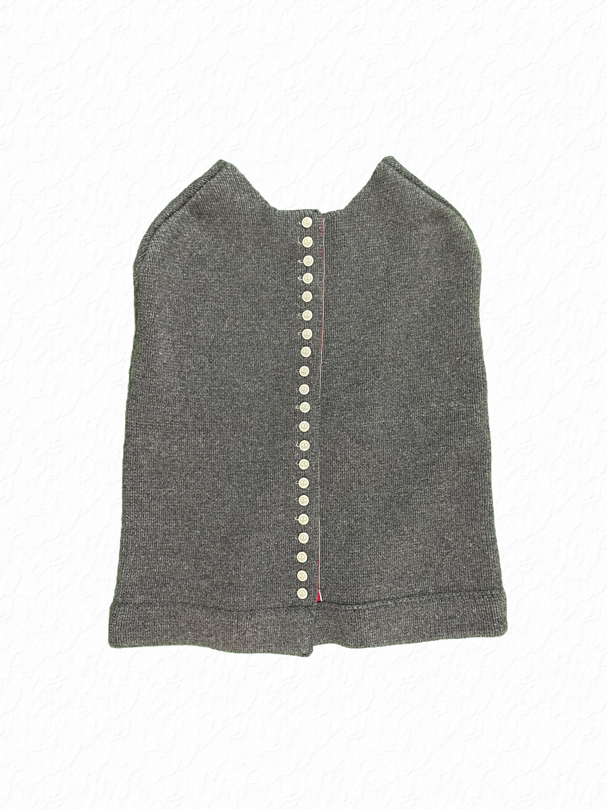 Grey cashmere Thom Browne armless cape from the Fall 2008 collection