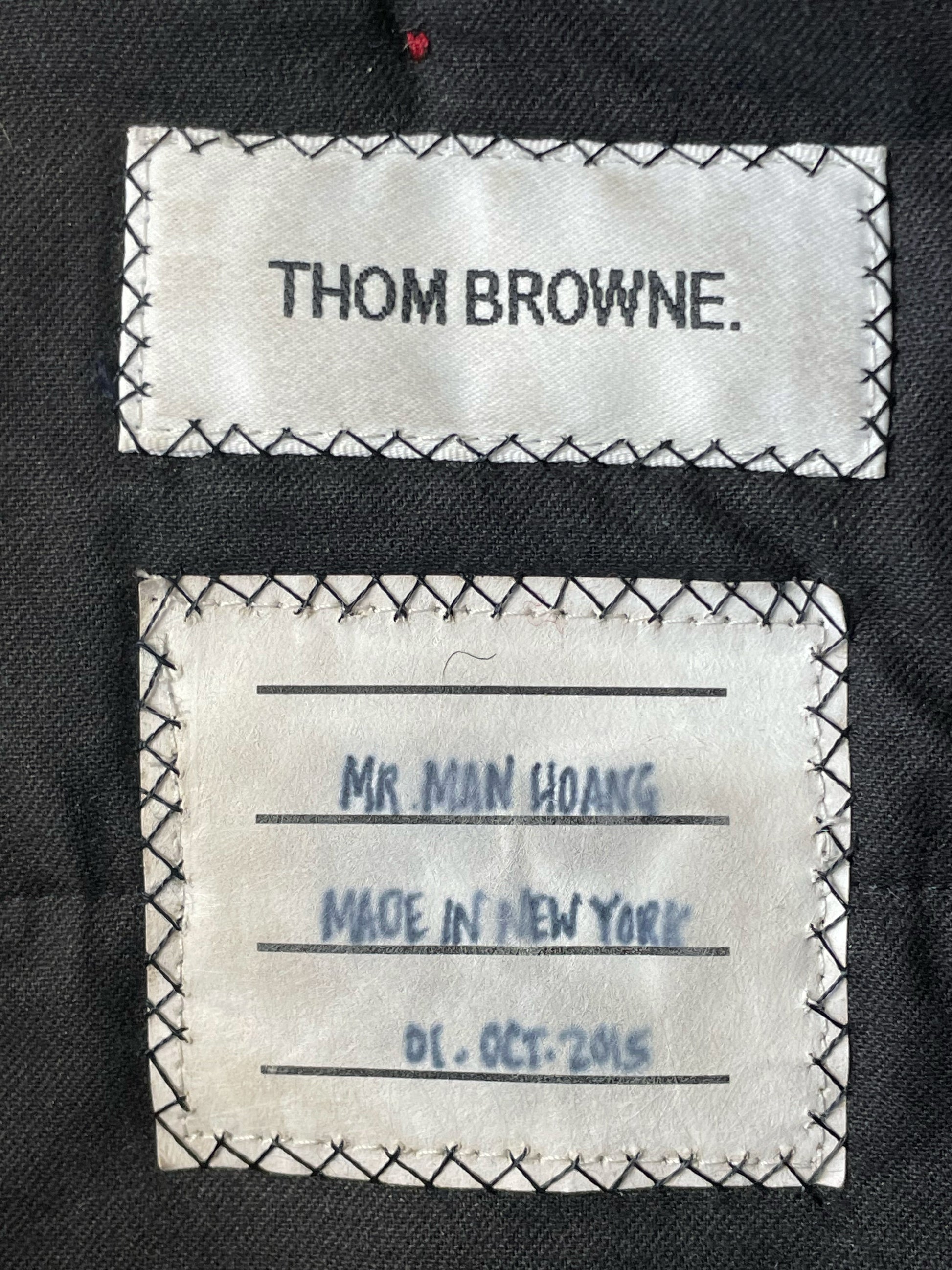 Thom Browne red button tab grosgrain waist trousers