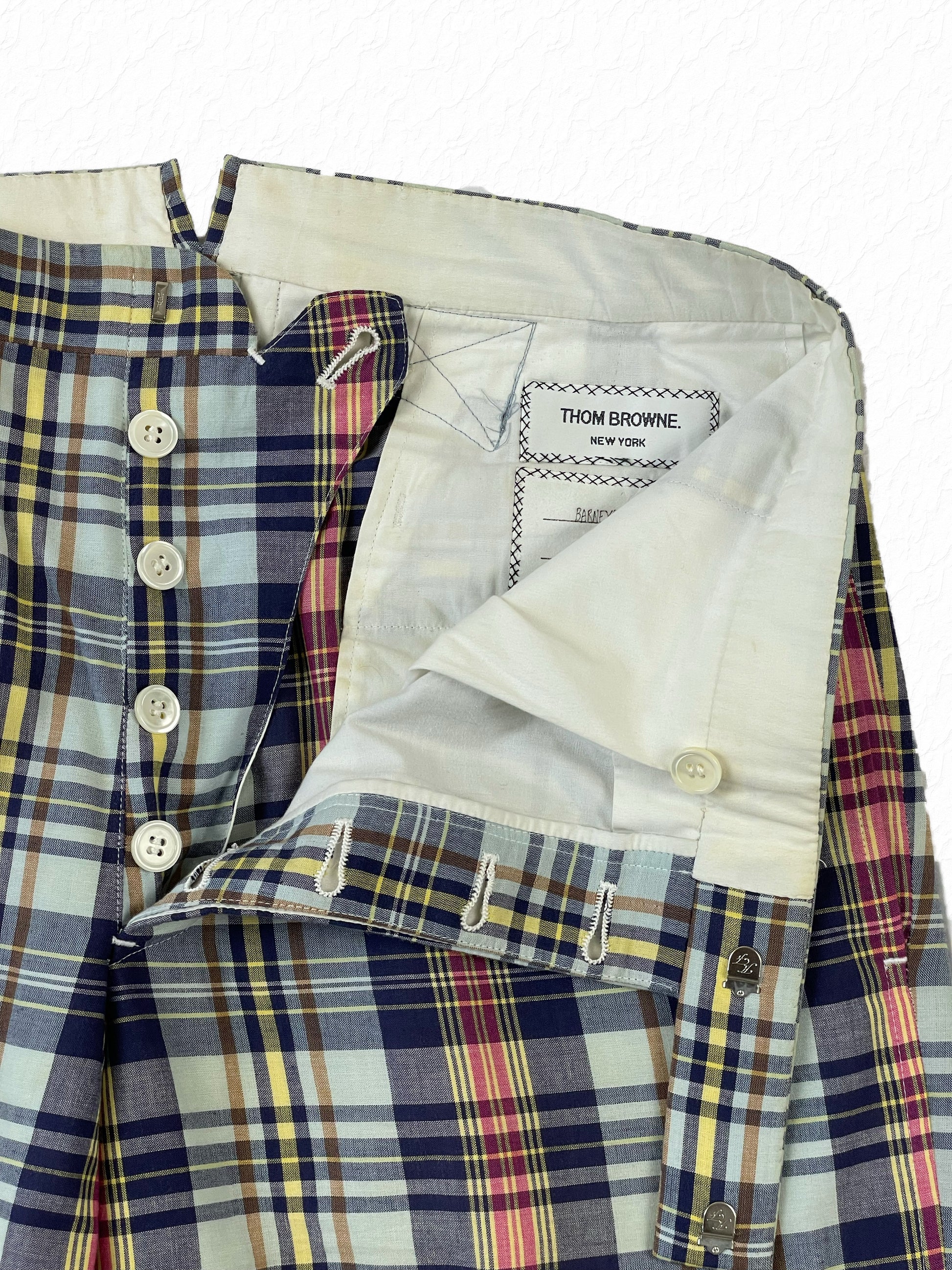 Thom Browne Madras Cotton Trousers with Cuffed Hems Spring 2008