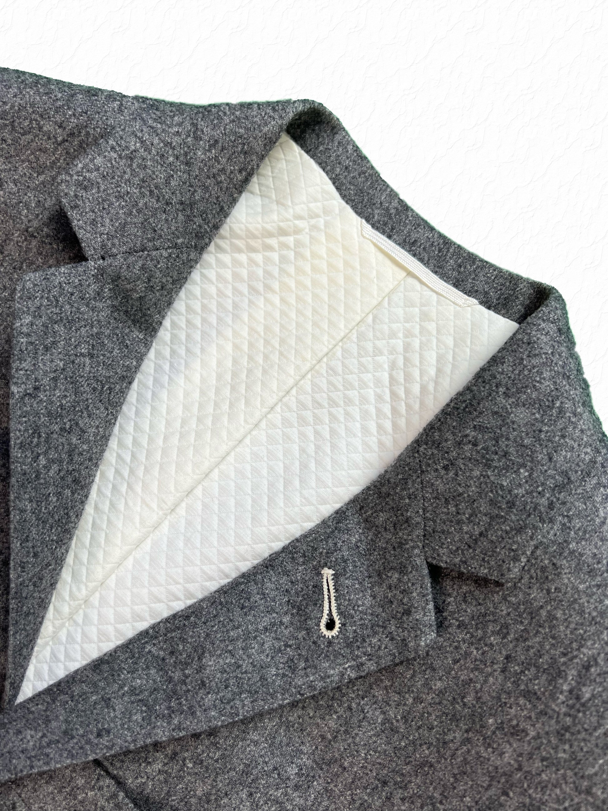 Quilted white lining on Thom Browne Fall 2008 flannel blazer
