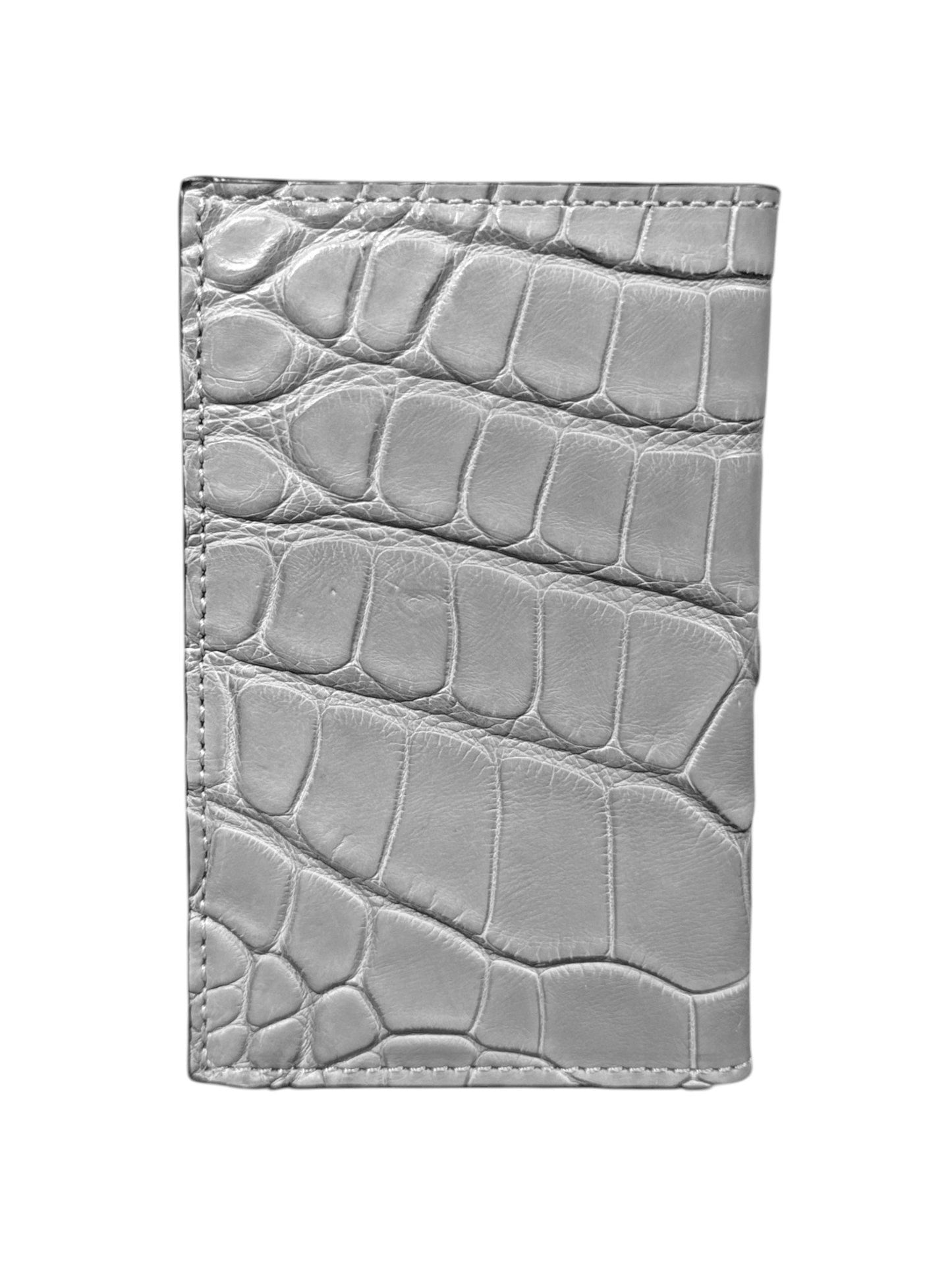 Blush Interior Crocodile Skin Wallet 6 Card Slots Vero Coccodrillo AMAL