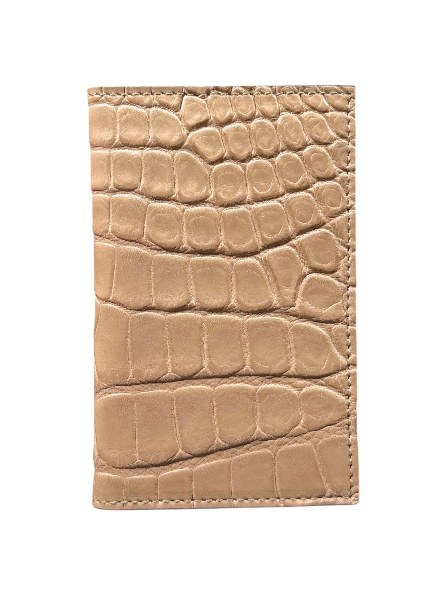 AMAL Bifold Card Wallet Tan Crocodile Exotic Leather