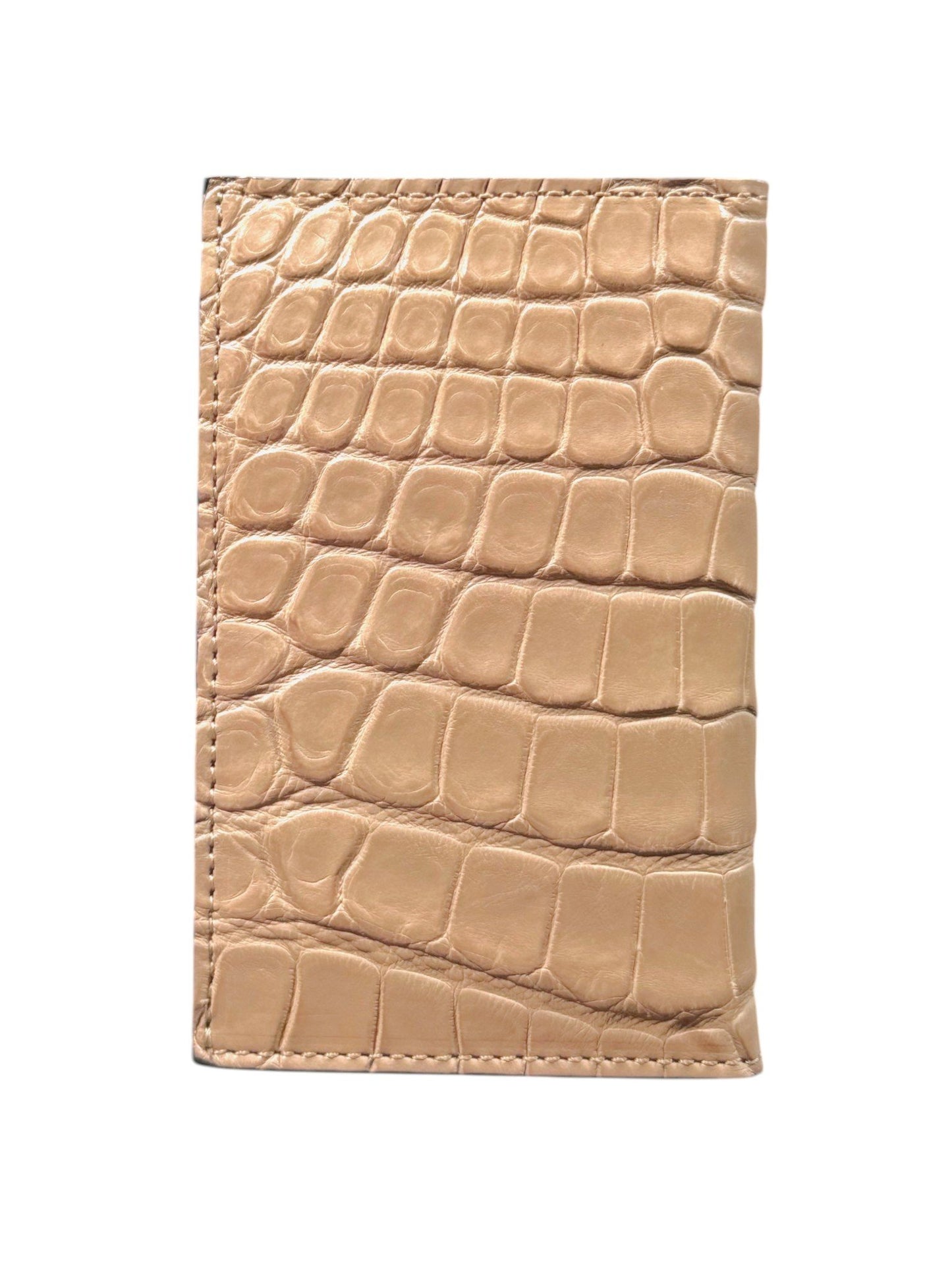 Tan Crocodile Leather Card Wallet AMAL Handmade Italy