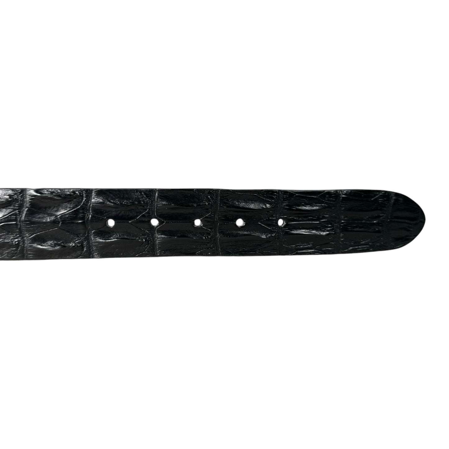 Black Bone Crocodile Leather Belt