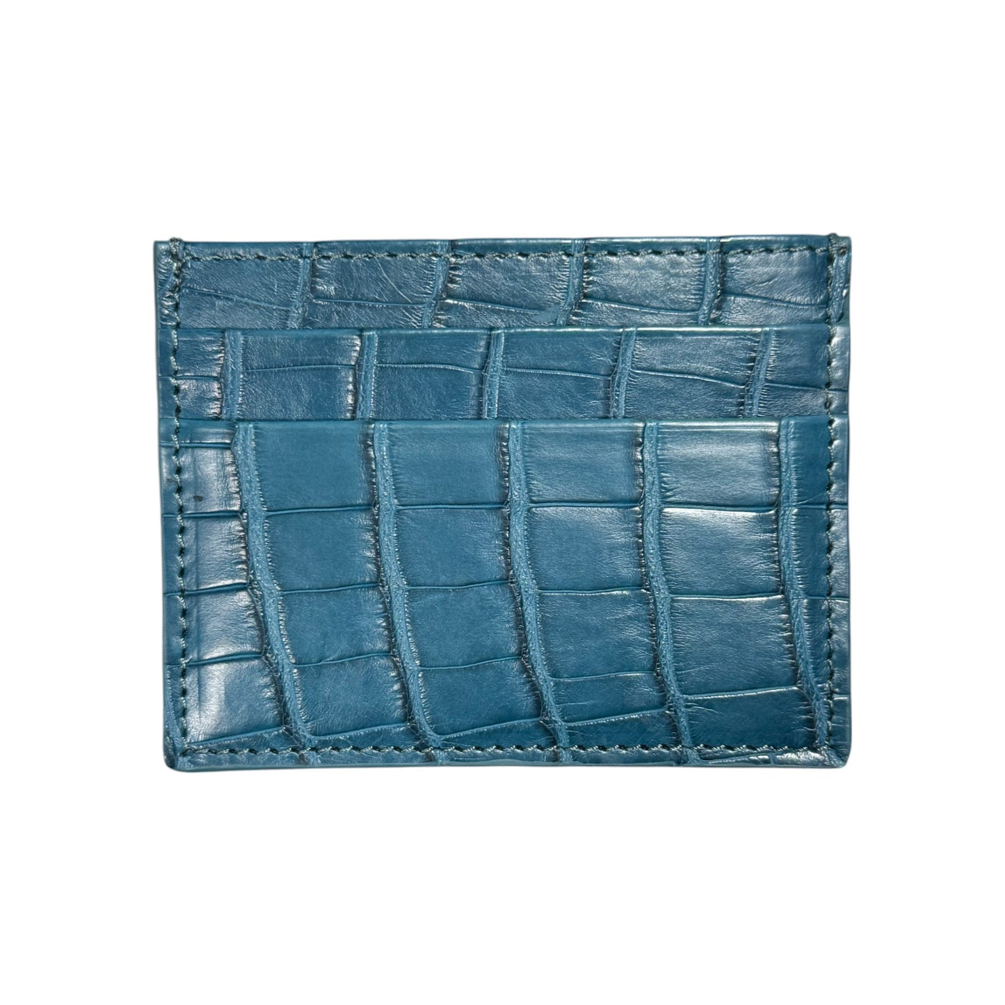 Sea Blue Alligator Card Holder