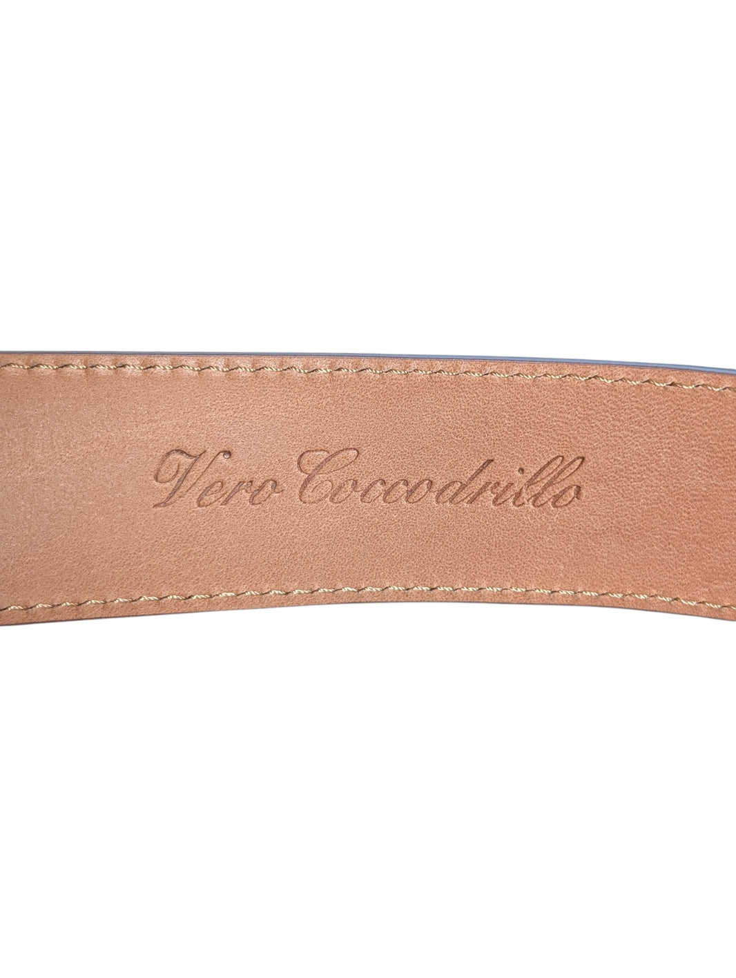 AMAL Blue Crocodile Leather Belt Strap Archival