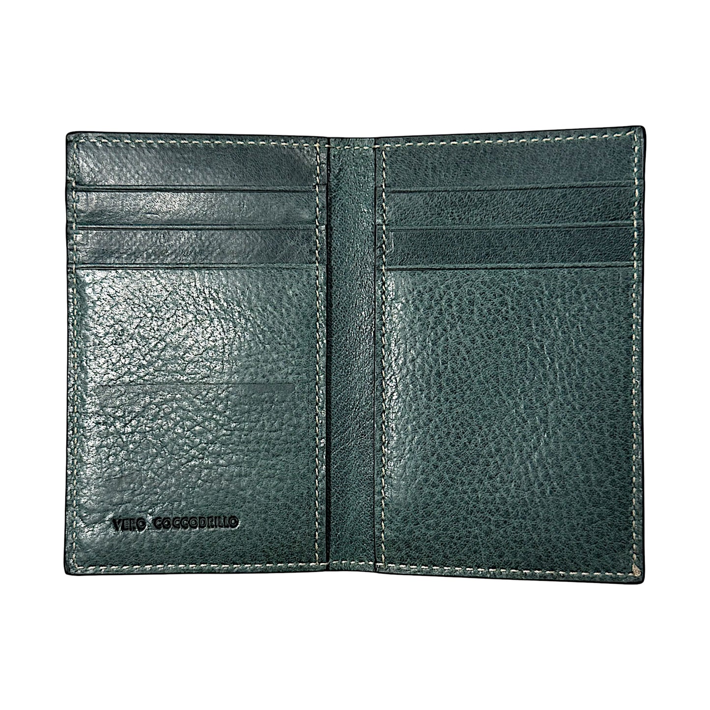 Metallic Blue Patent Crocodile Card Wallet