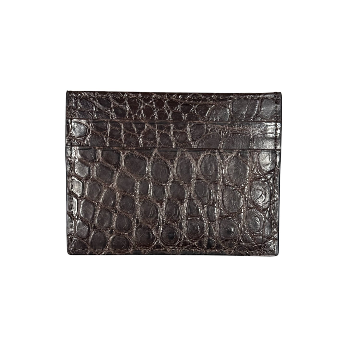 Hickory Brown Alligator Card Holder