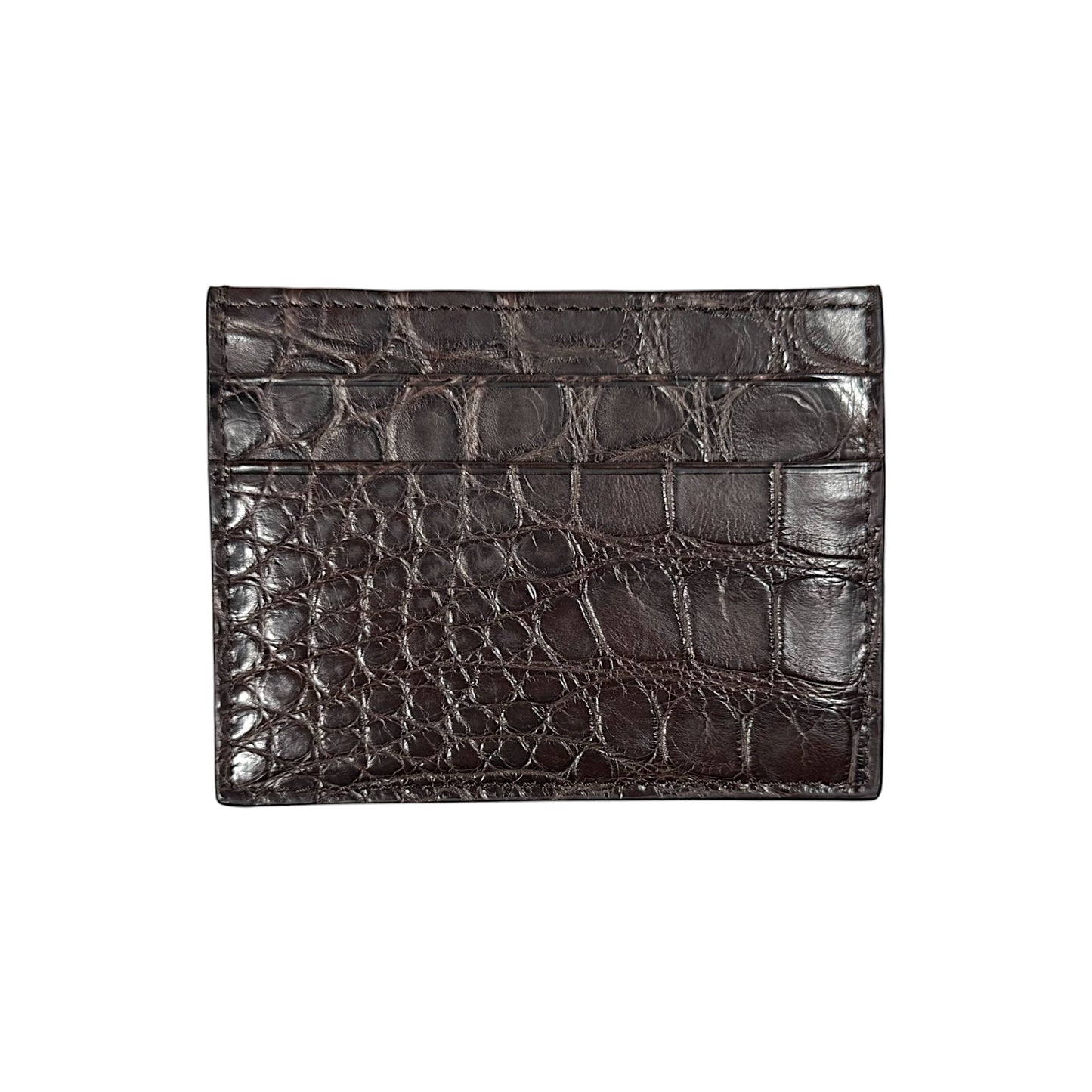 Hickory Brown Alligator Card Holder