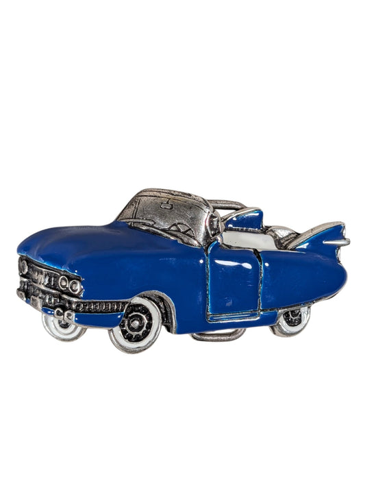 AMAL Blue Vintage Car Belt Buckle Hand Painted 1/1 Authentic Belts