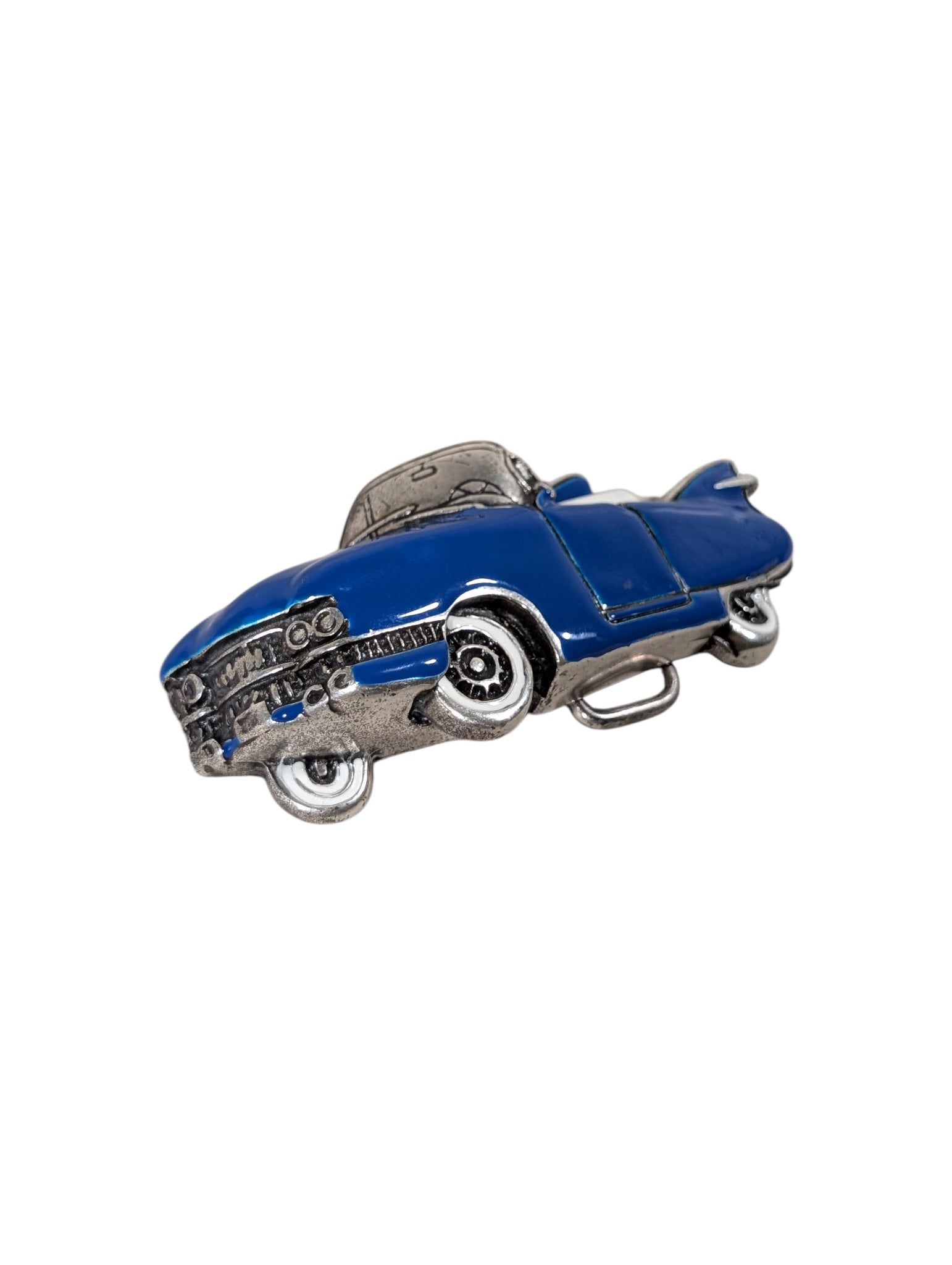 AMAL Blue Vintage Car Belt Buckle Hand Painted 1/1 Verified YP Collective