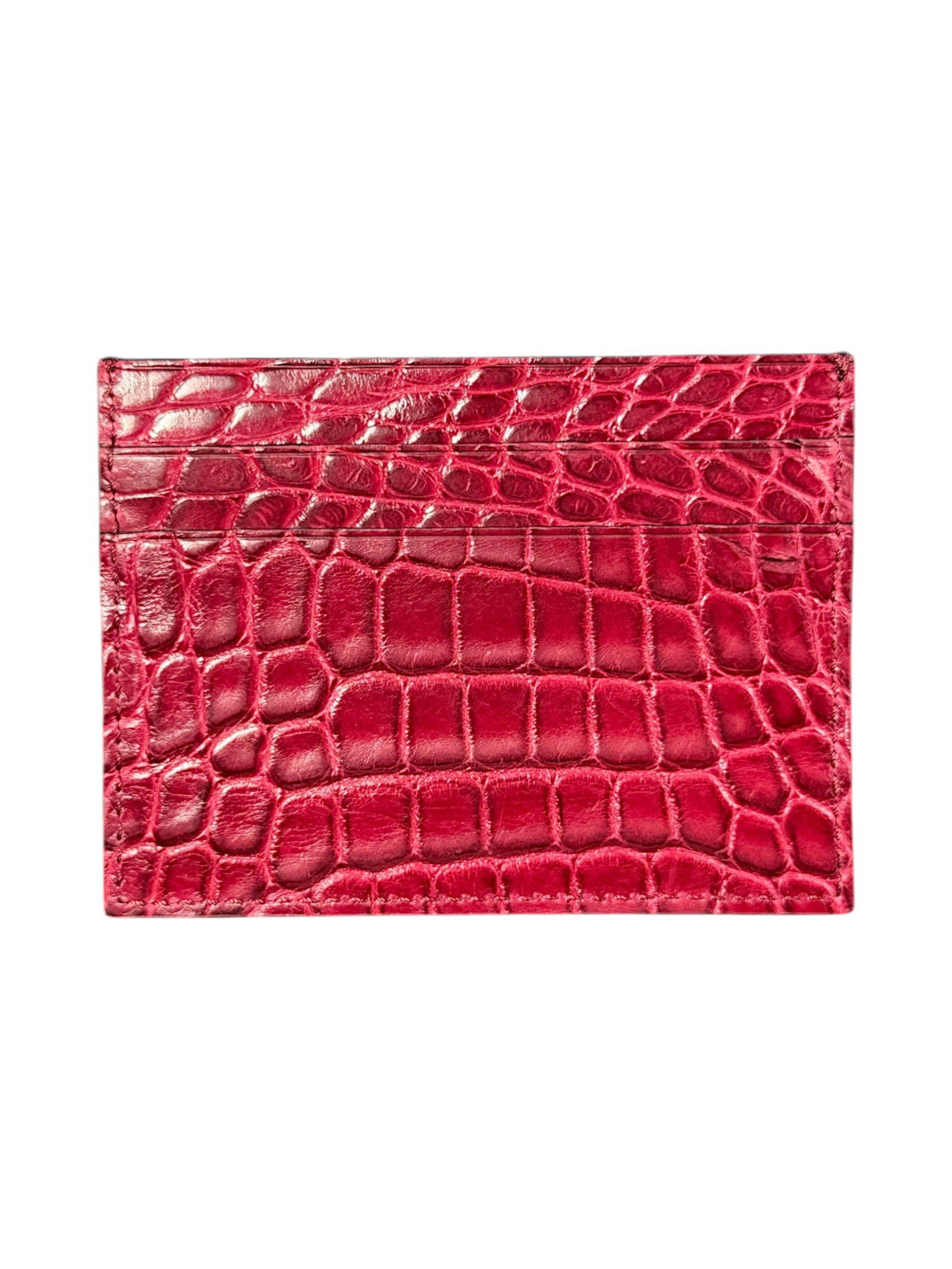AMAL Red Crocodile Leather Card Holder 5 Slots