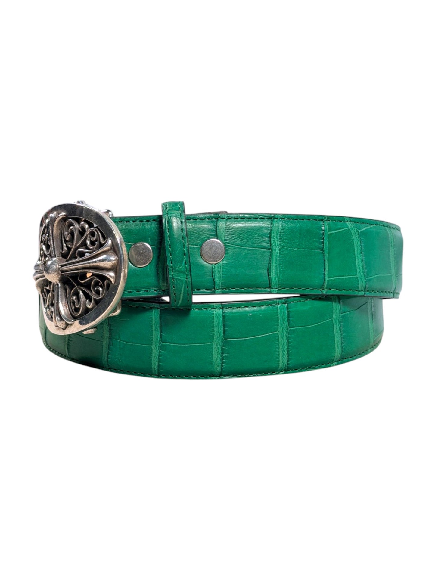 Mens Crocodile Leather Belt AMAL Green Exotic Skin