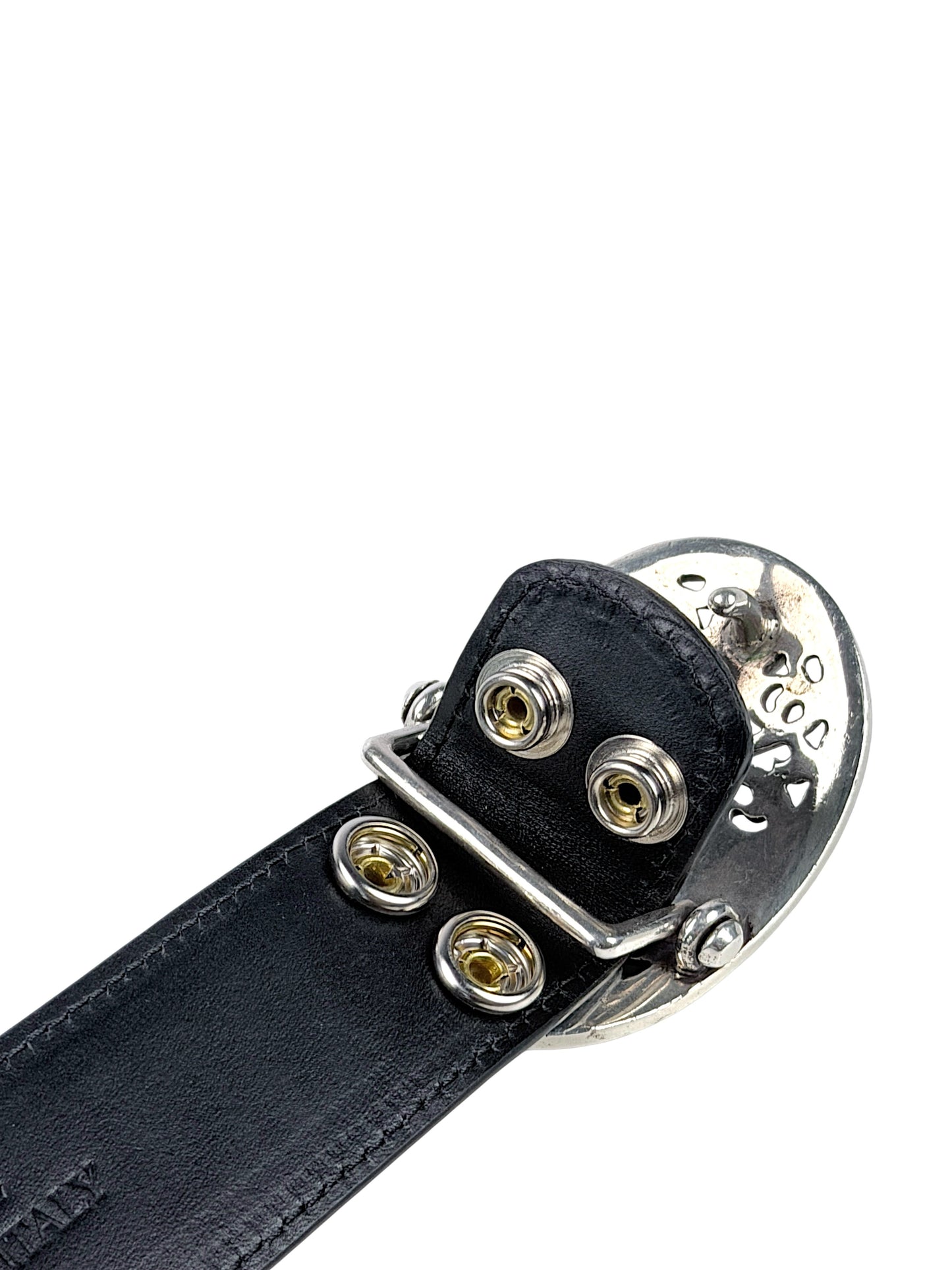 Crocodile belt strap AMAL glossy black patterned leather