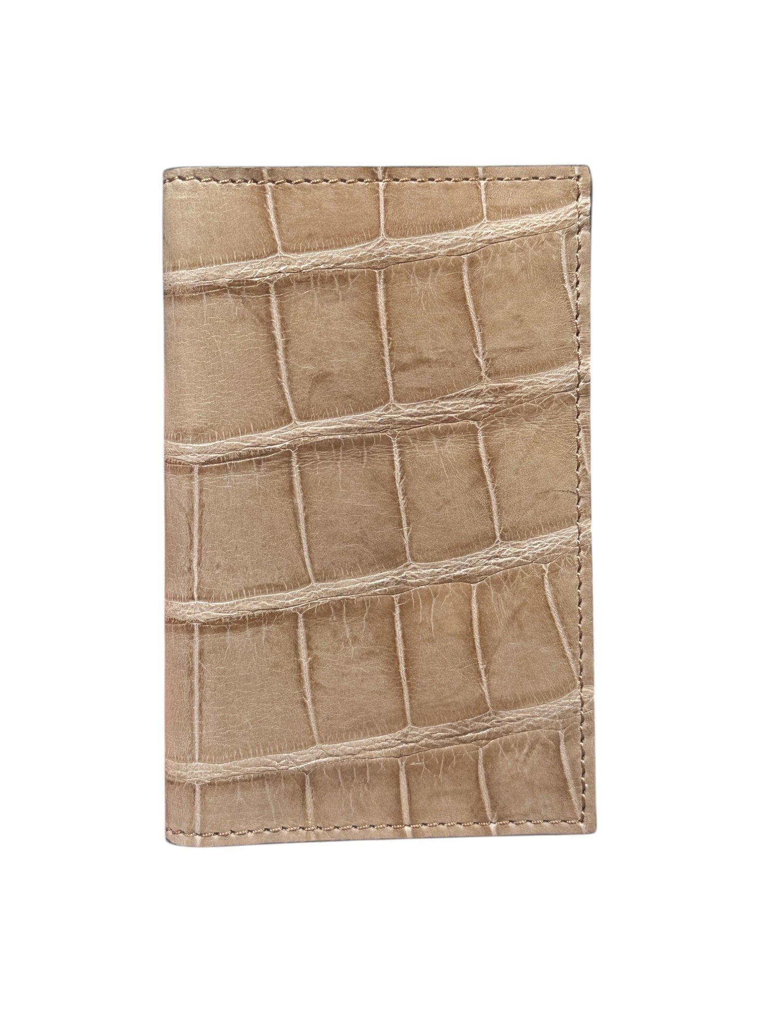 Champagne Gold Crocodile Bifold Card Wallet AMAL Exotic Leather