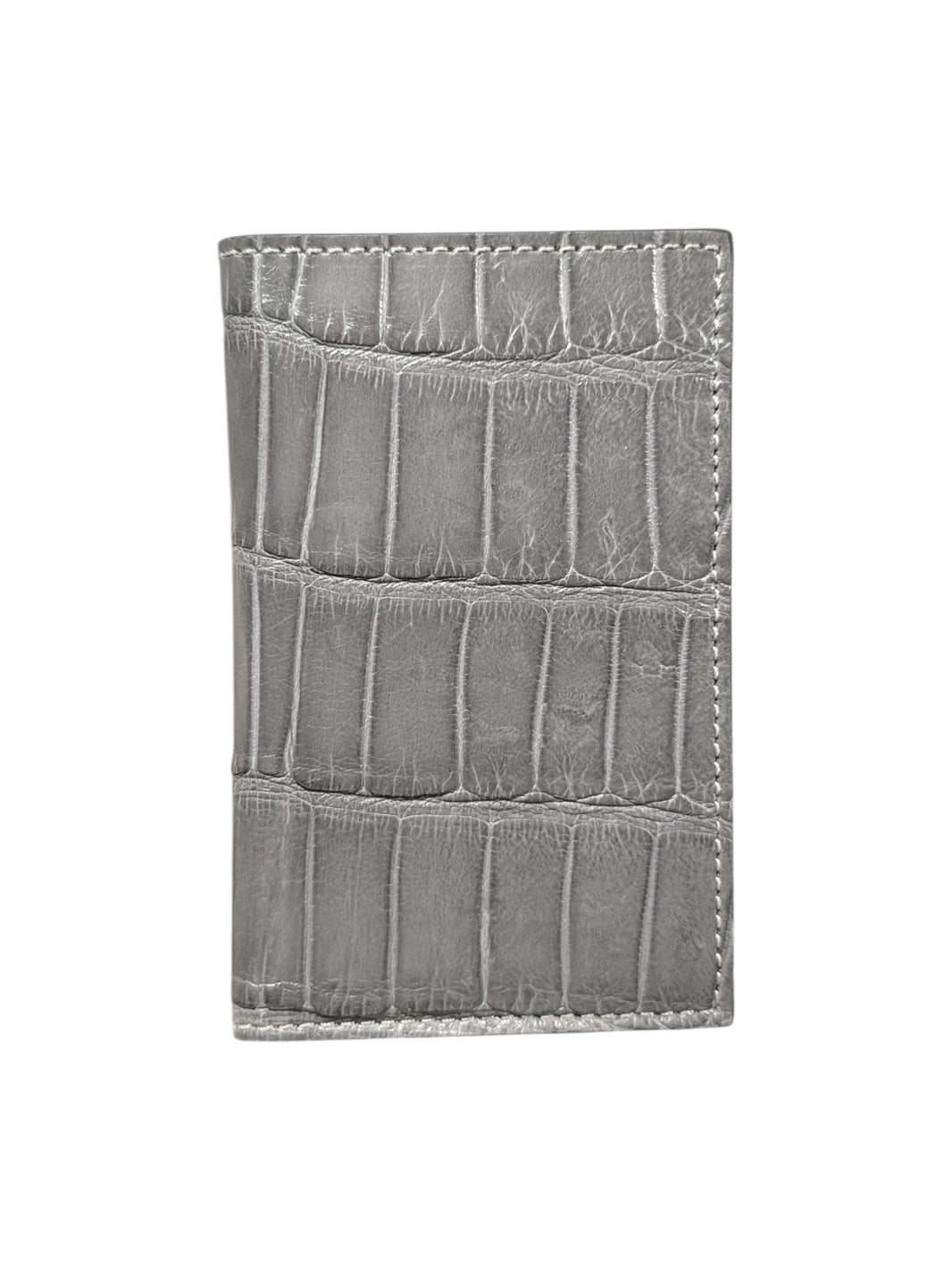 Crocodile Bifold Wallet Grey Italian Craftsmanship Luxury Exotic Skin