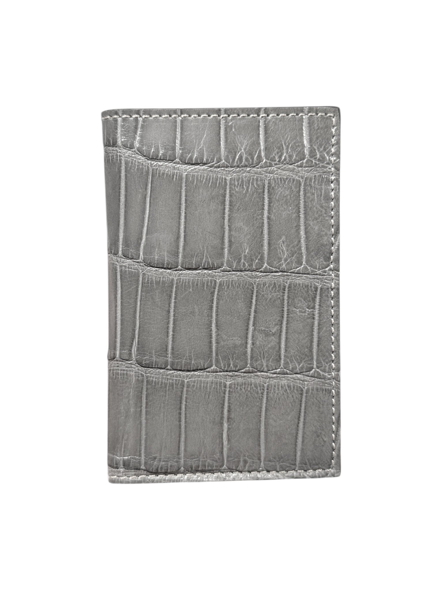Crocodile Bifold Wallet Grey Italian Craftsmanship Luxury Exotic Skin