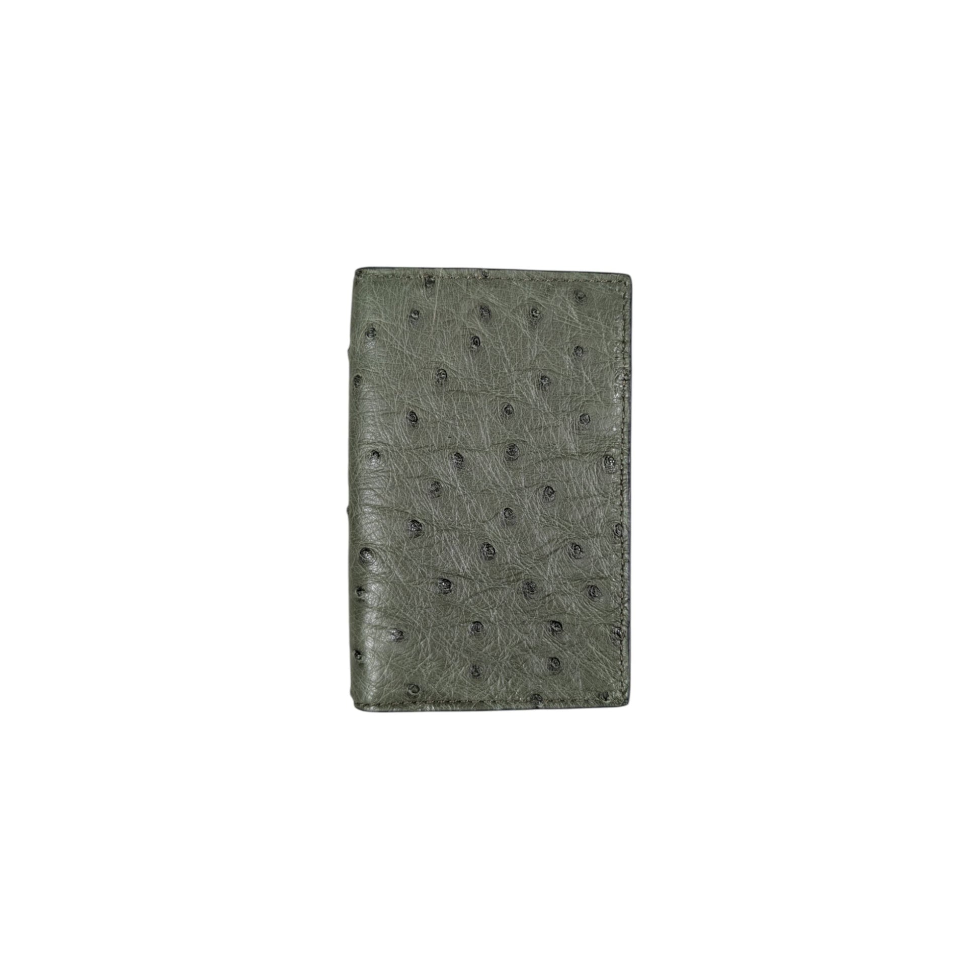 amal ostrich leather wallet