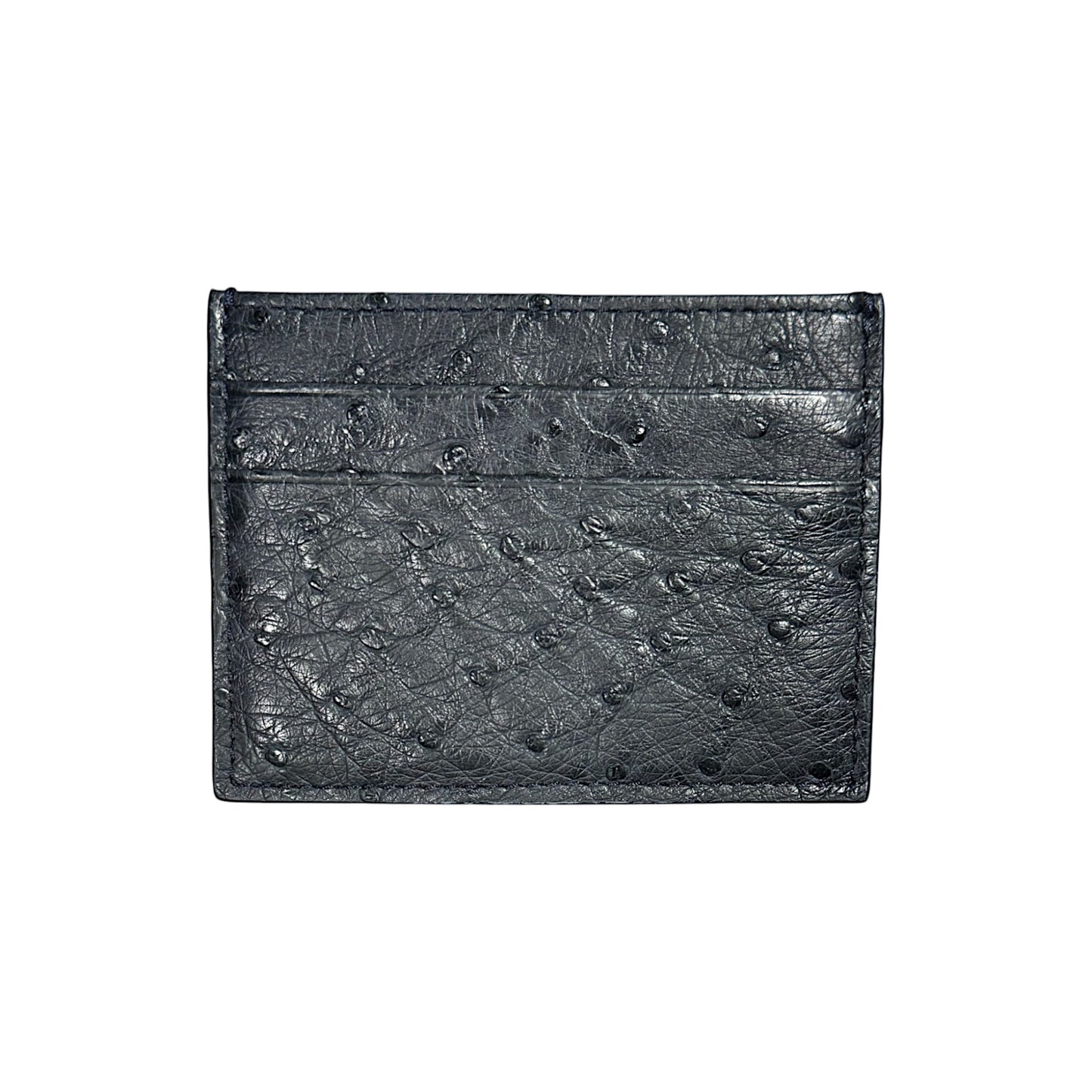 Charcoal Ostrich Card Holder