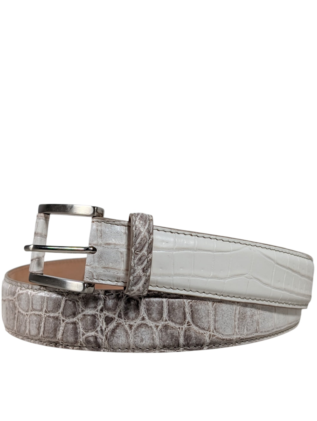 AMAL Himalayan Crocodile Leather Belt - Buckle System Archival